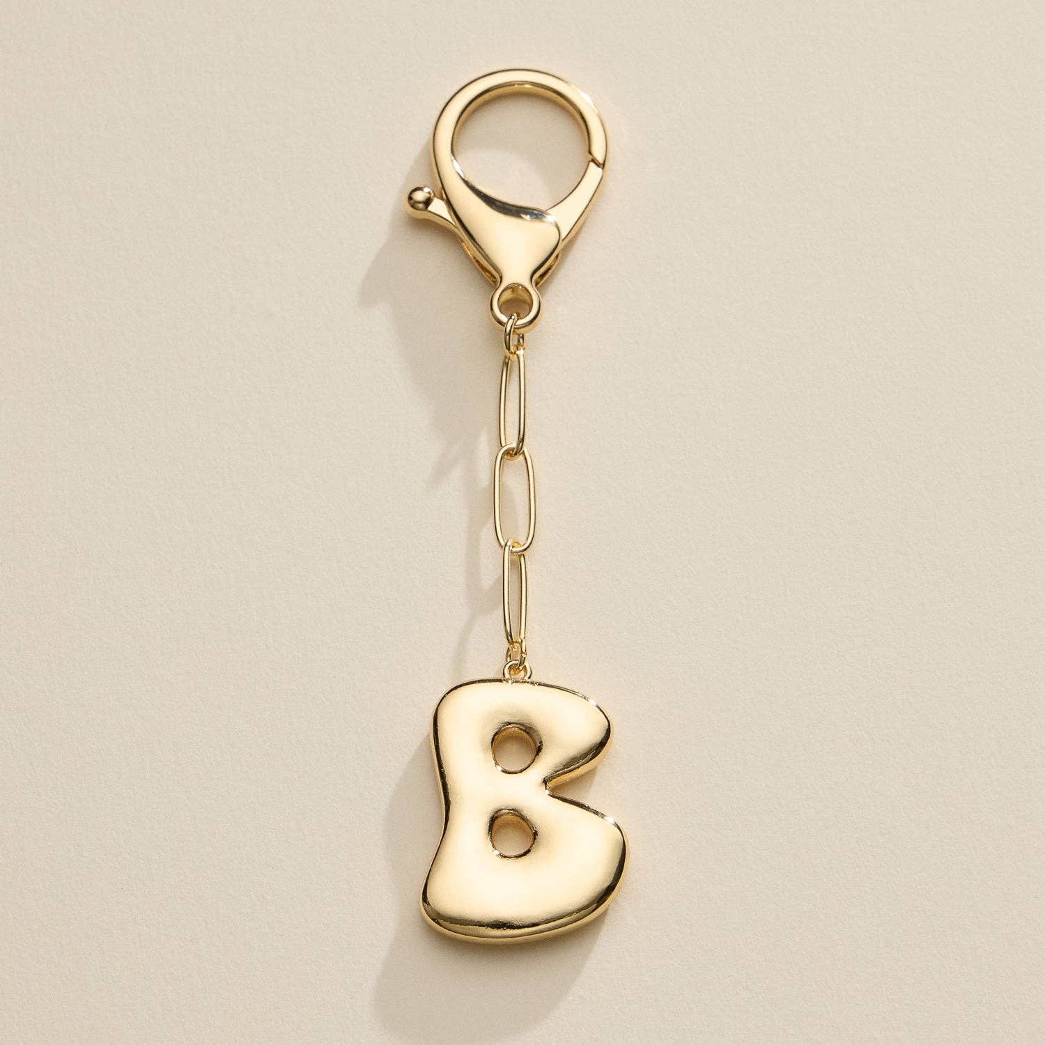 Bubble Letter Initial Keychain - Proper
