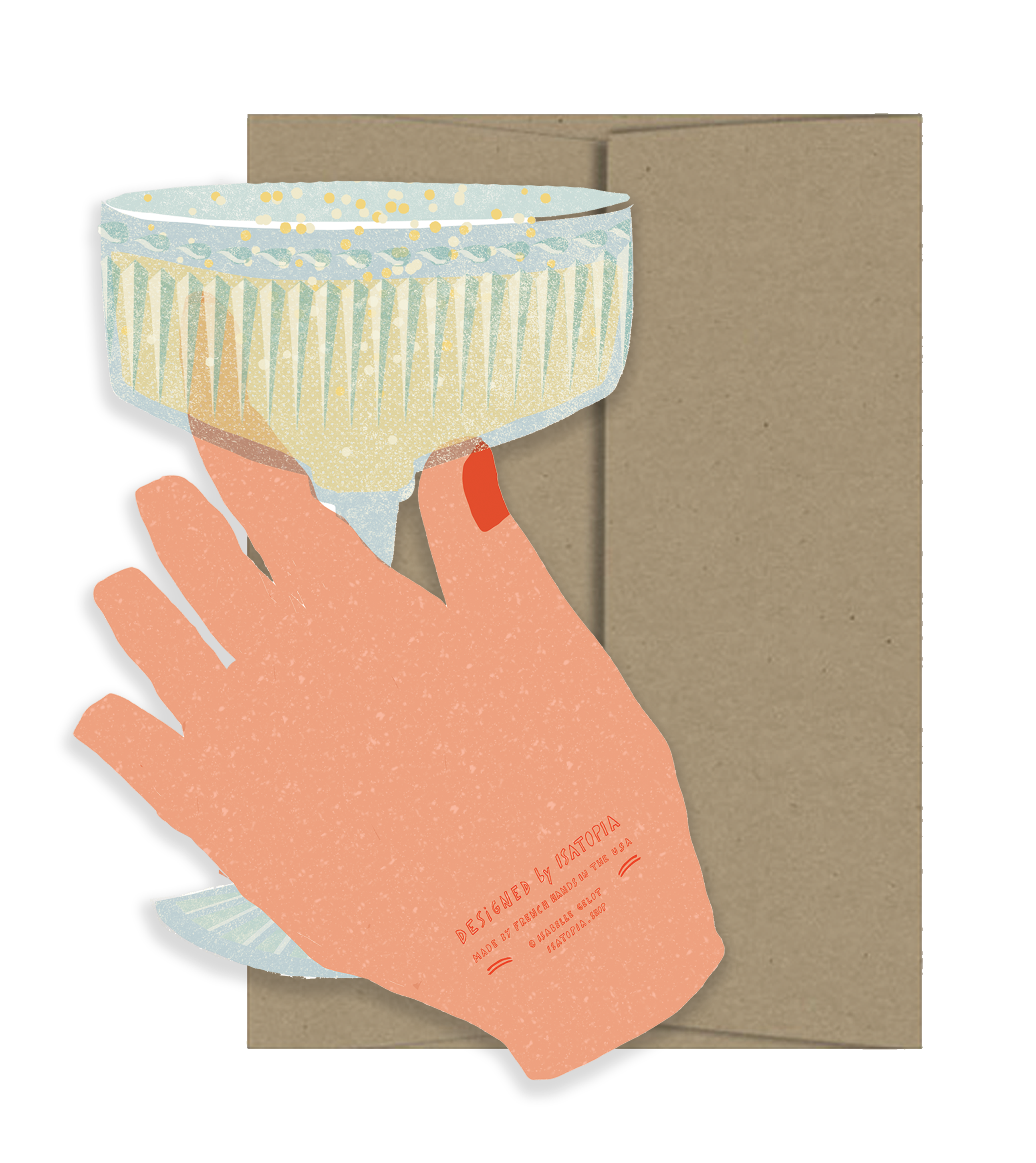 Coupe Chin-Chin Die Cut Card - Proper