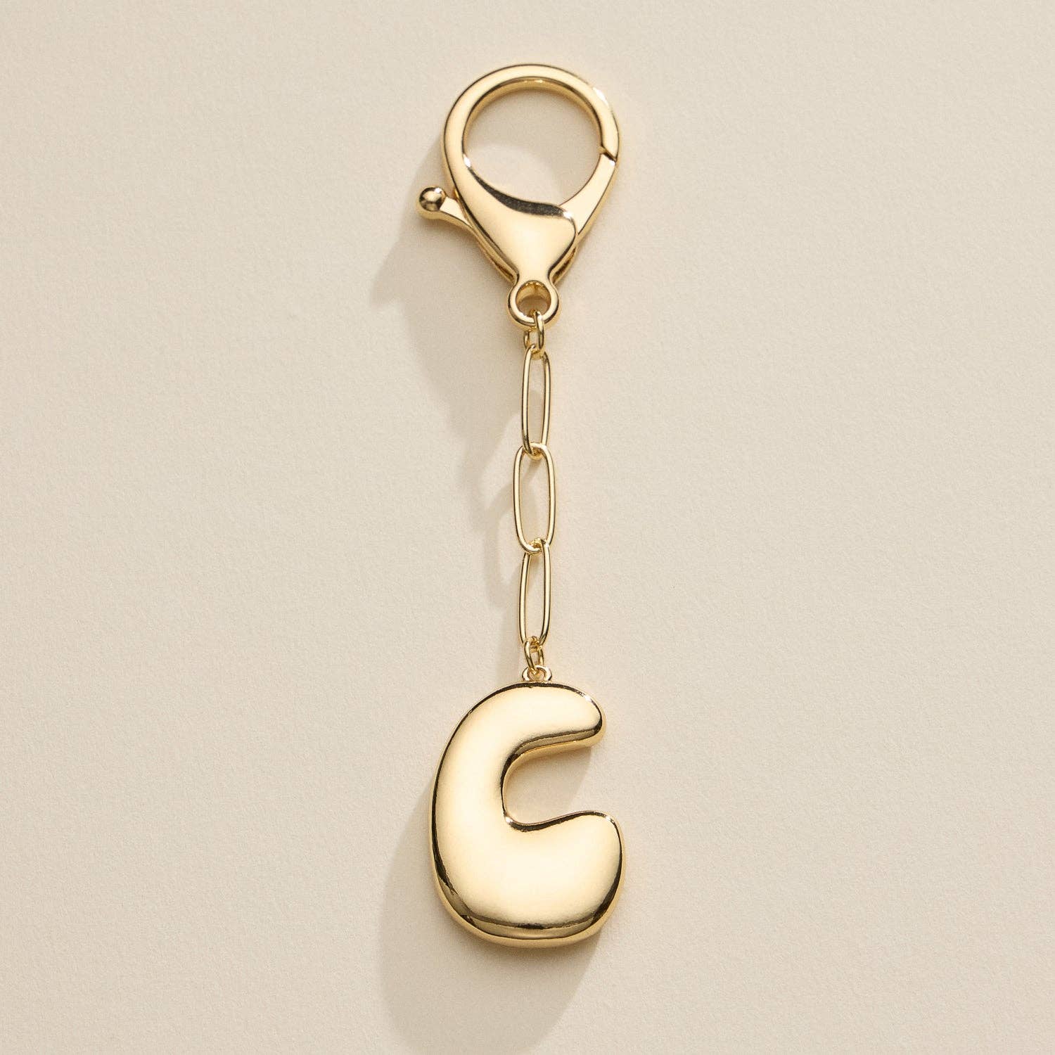 Bubble Letter Initial Keychain - Proper