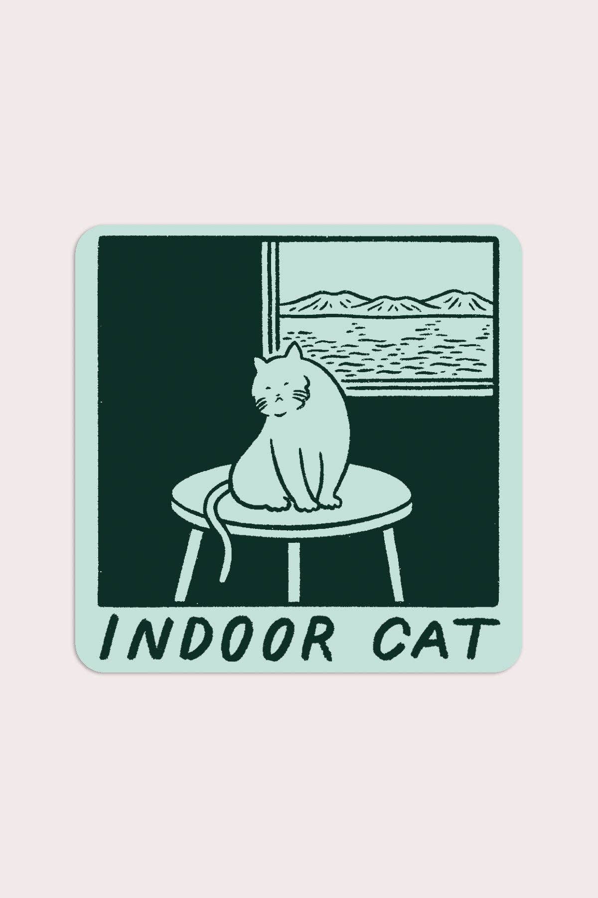 Indoor Cat (Satoshi) Sticker | Waterproof Vinyl Sticker - Proper