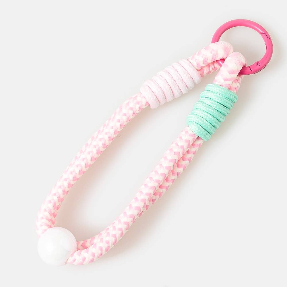 Chevron Pattern Bungee Corda And Bead Bag Charm - Proper
