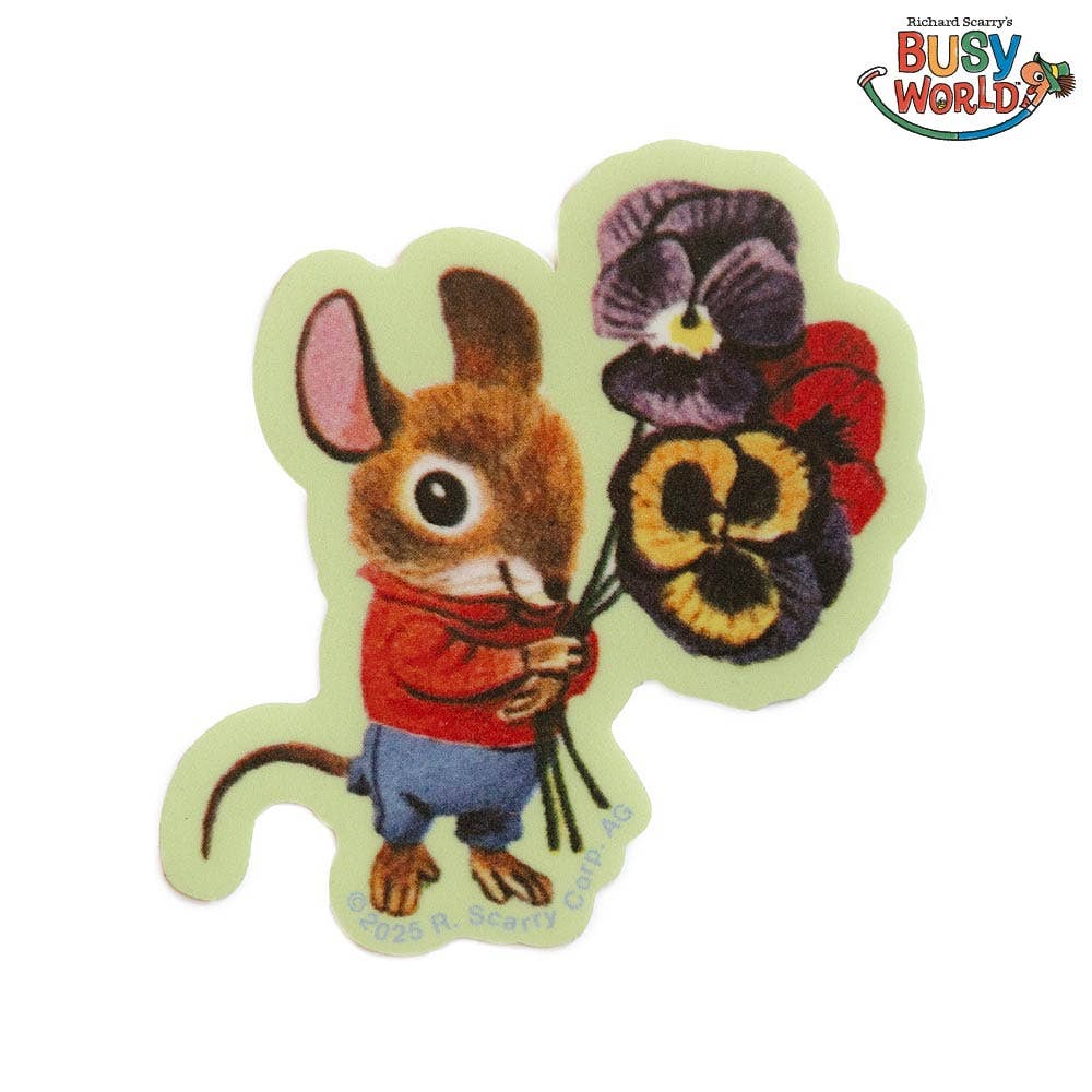 3P4 x Richard Scarry® - Mouse Bouquet Sticker - Proper