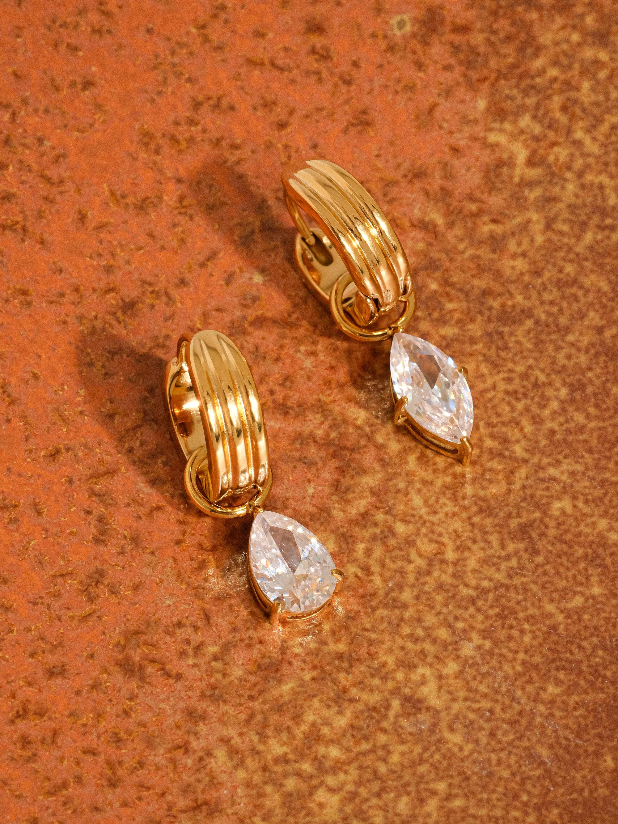 Saffron CZ Mismatch Earrings