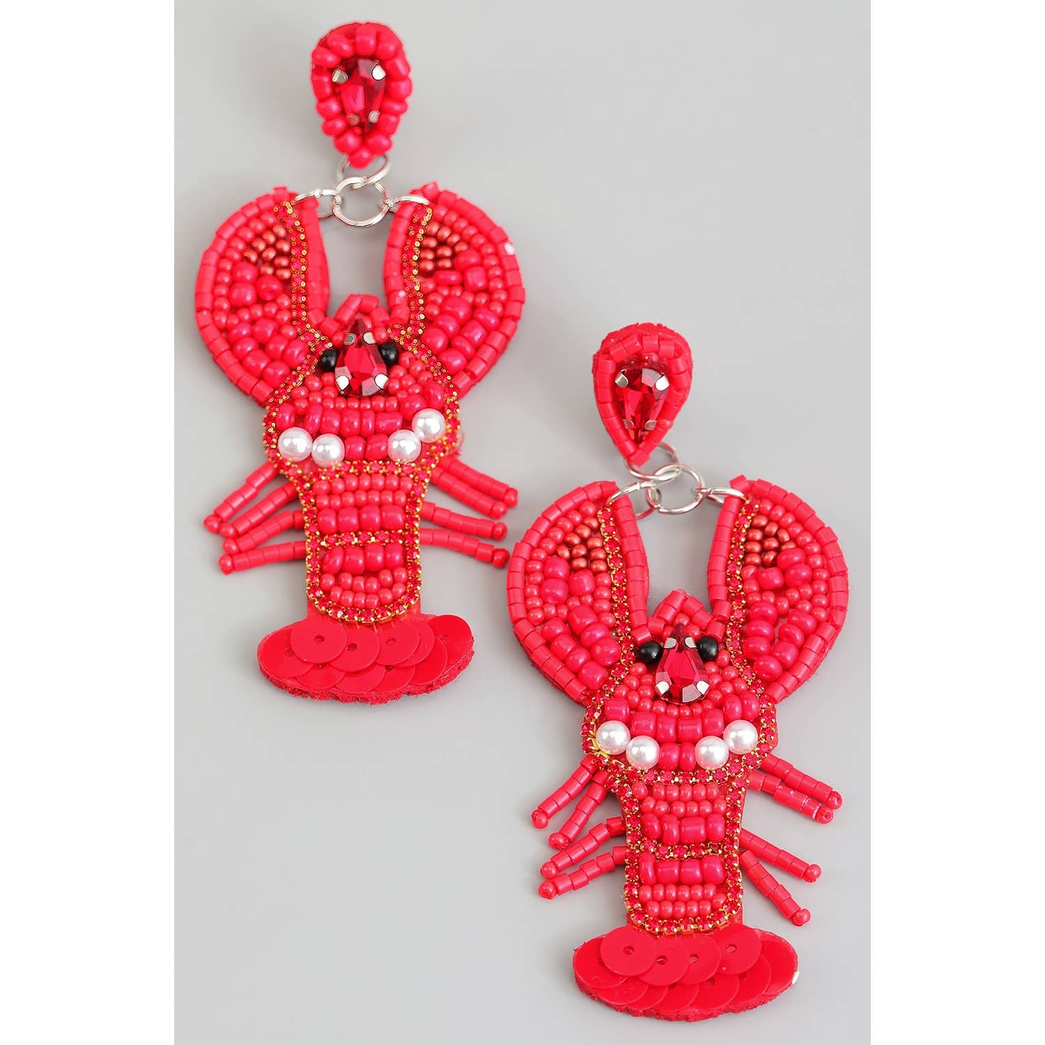 Seed Bead Lobster Earrings - Proper