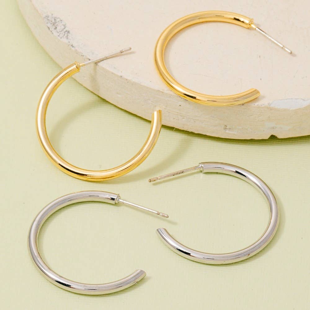 25Mm Dainty Tube Hoop Earrings - Proper