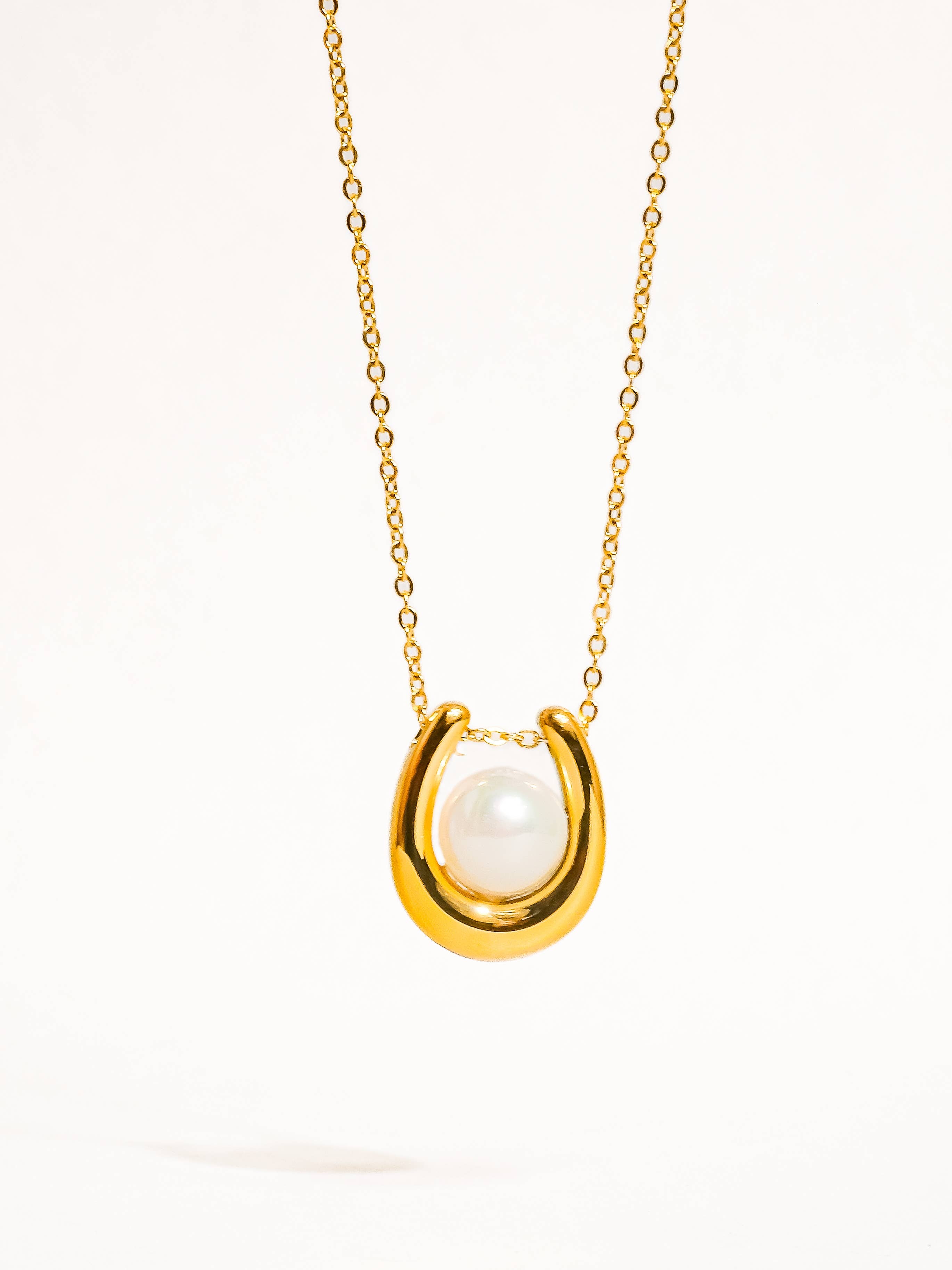 Horseshoe Pearl Necklace - Proper