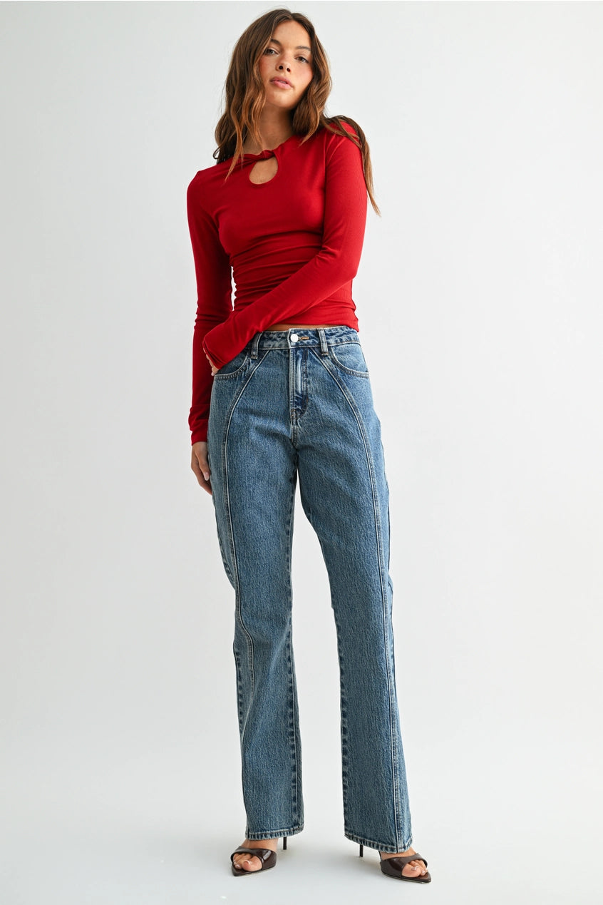 Seamed Bootcut Jeans