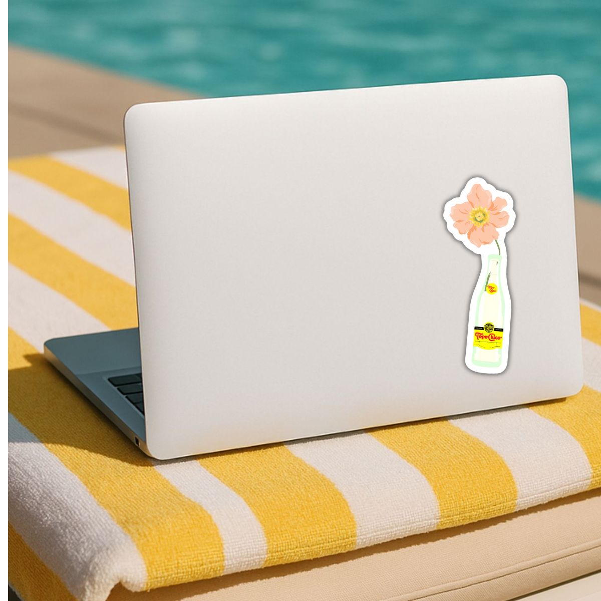 Topo Chico Flower Sticker