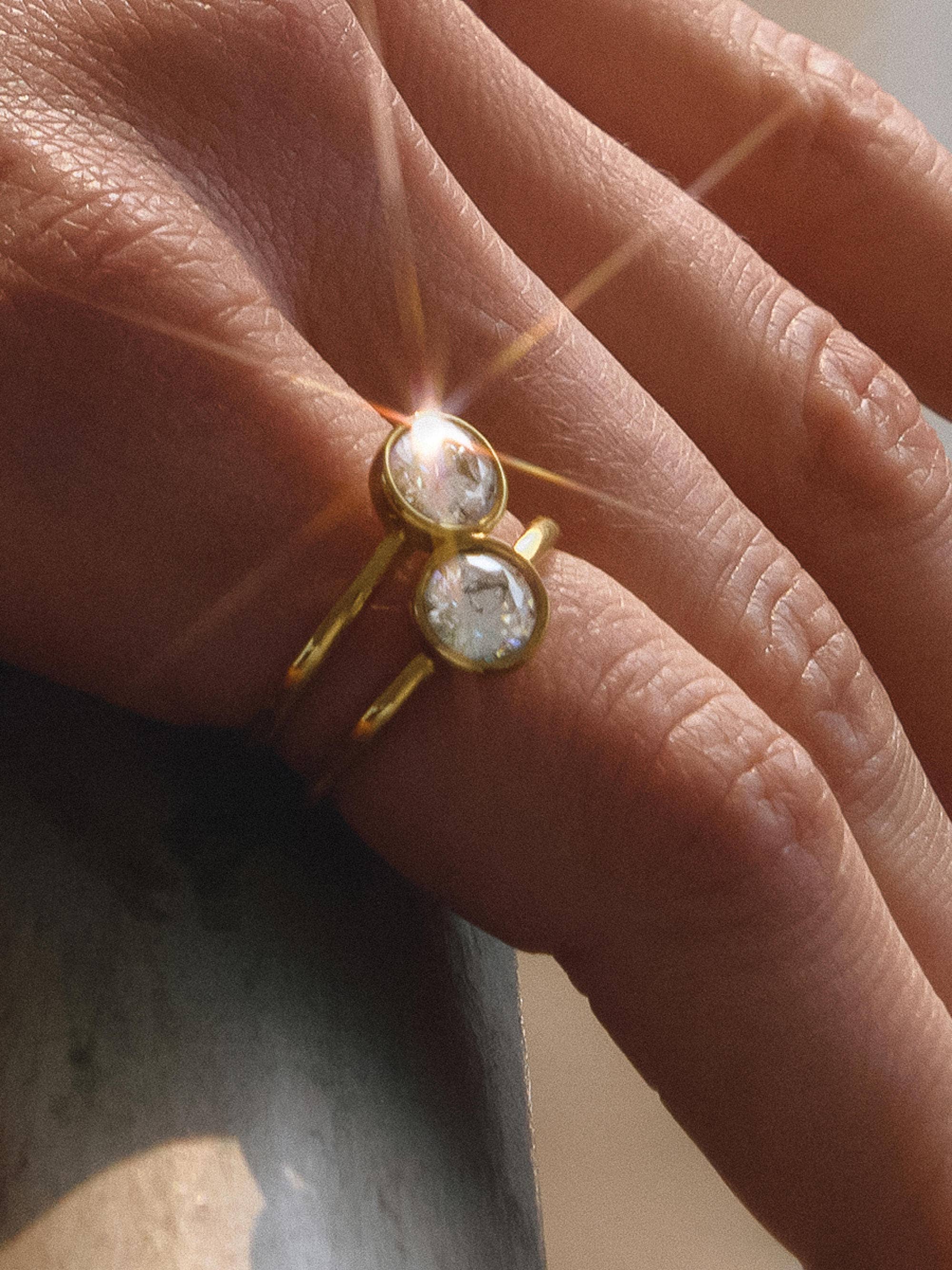 Hollis 18K Gold Non-Tarnish Double CZ Ring - Proper