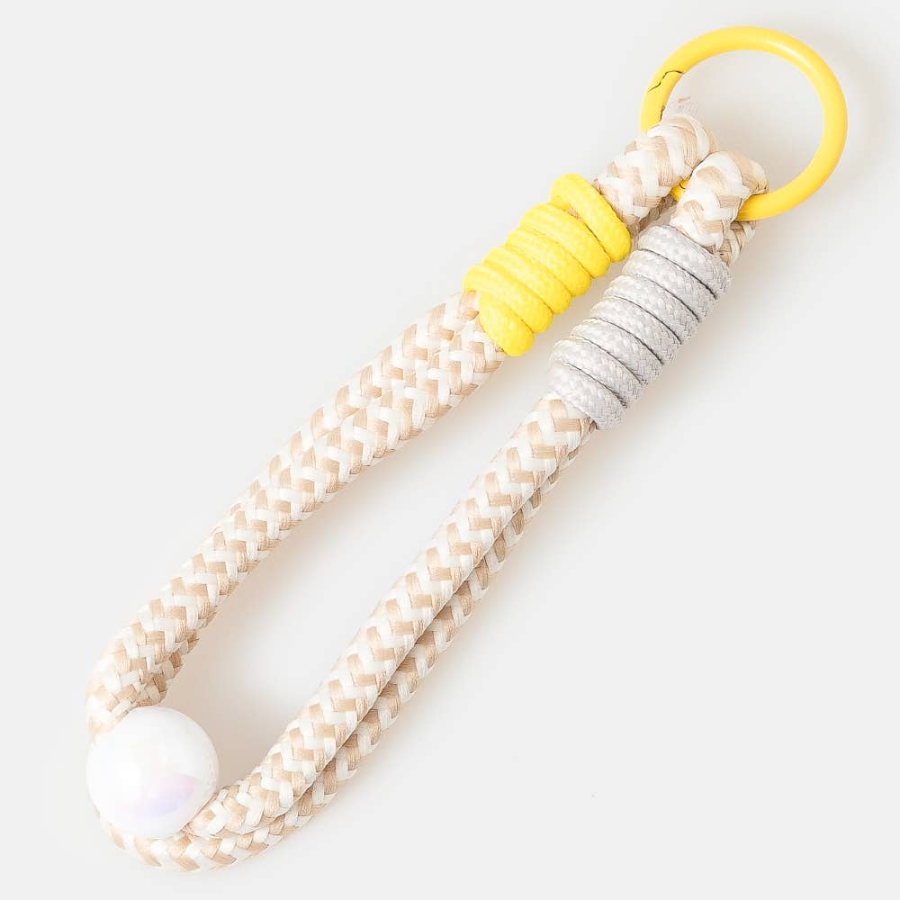 Chevron Pattern Bungee Corda And Bead Bag Charm - Proper