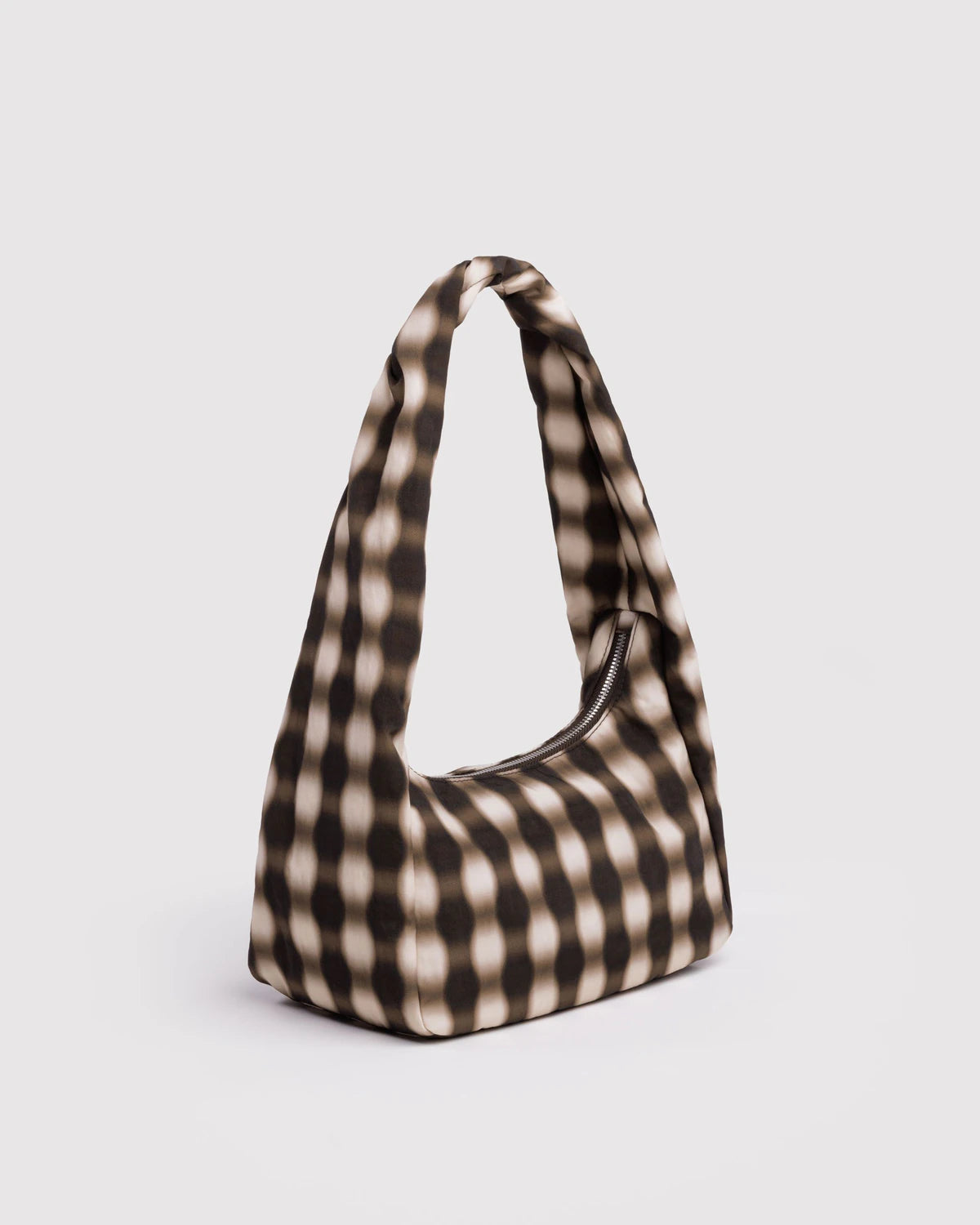 Small Nylon Meringue Bag - Blurred Gingham Brown - Proper