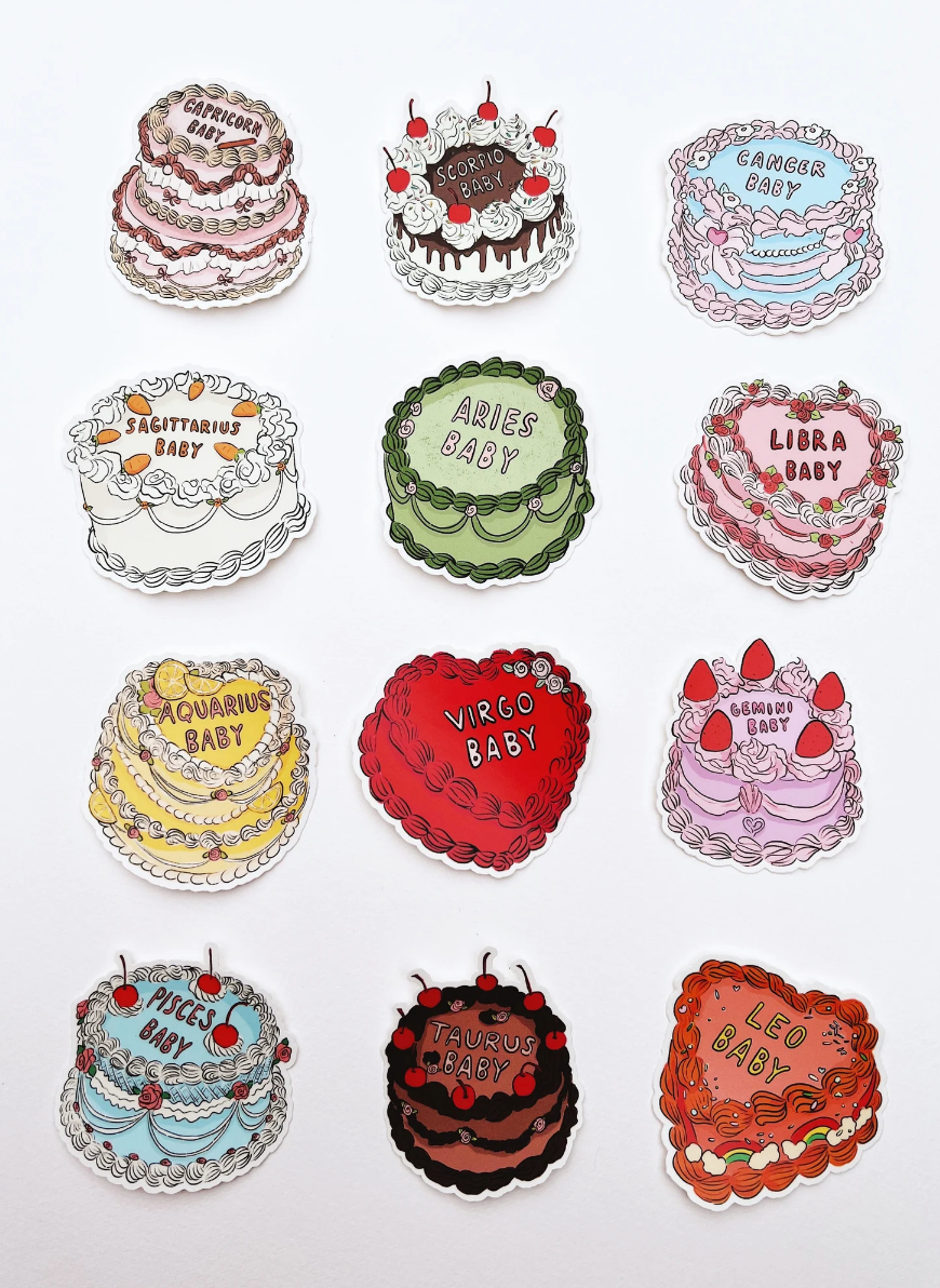 Zodiac Cake Stickers - Proper