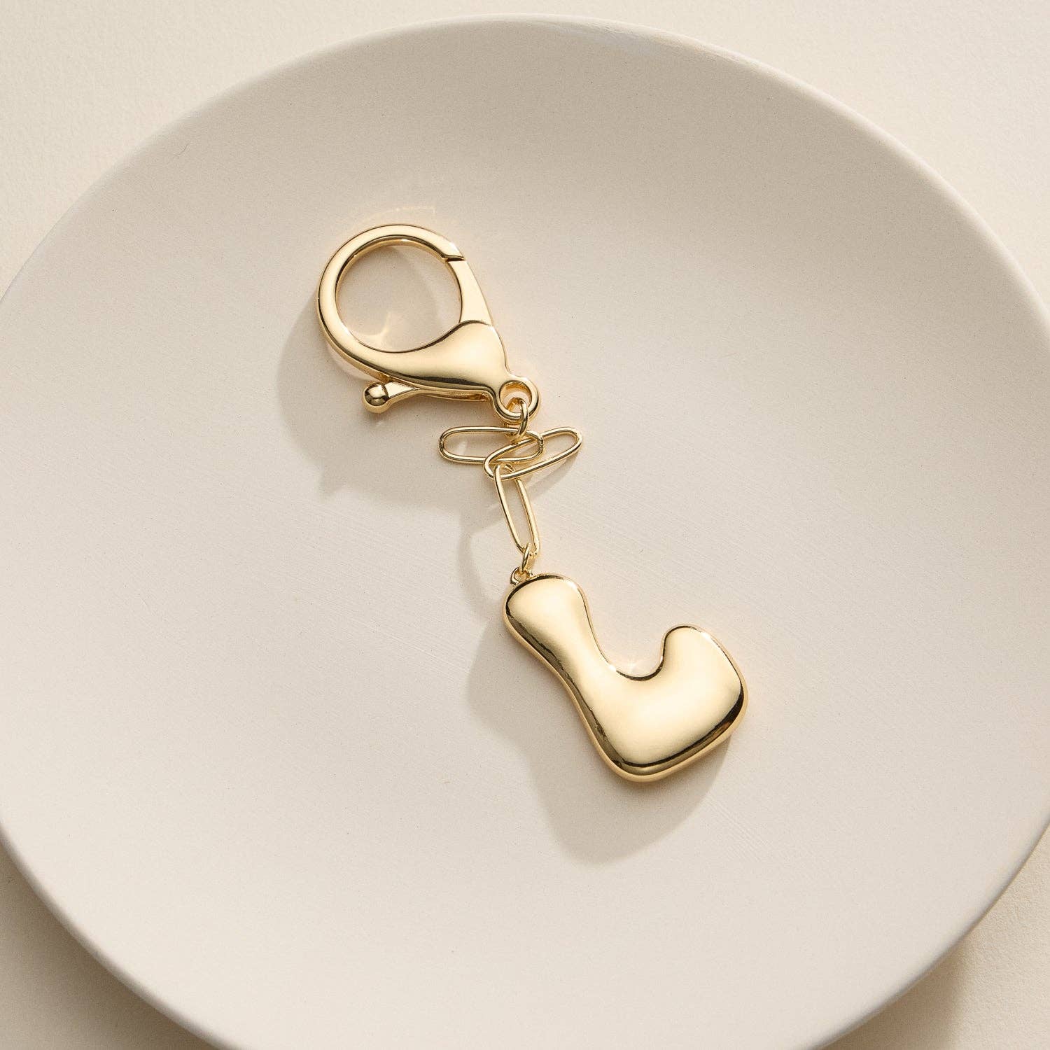 Bubble Letter Initial Keychain - Proper