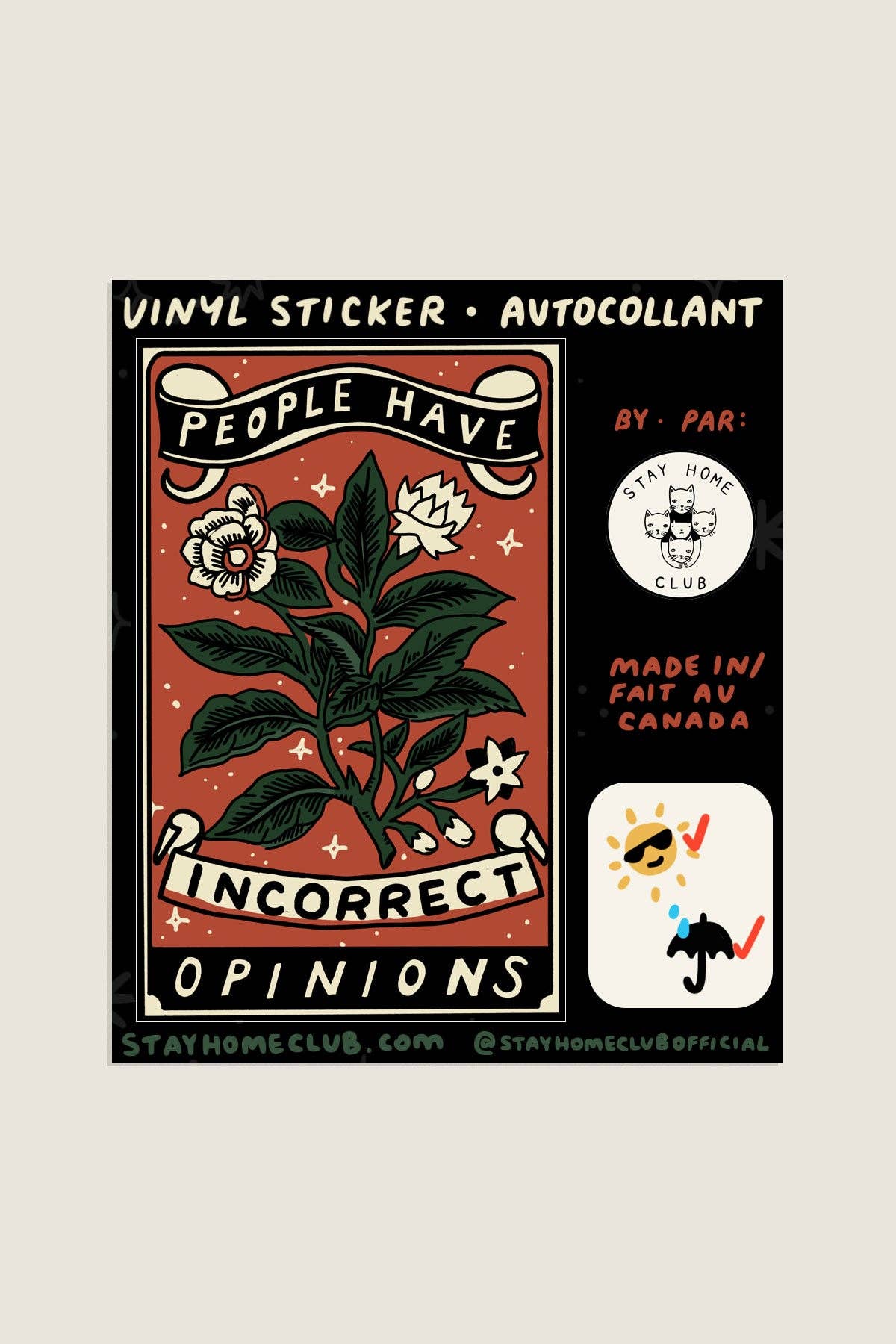 Incorrect Opinions Sticker | Waterproof Vinyl Sticker - Proper