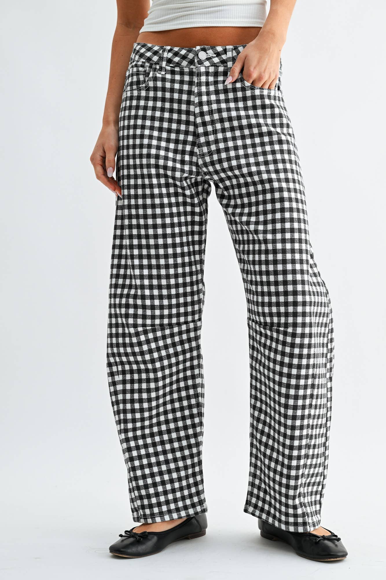Gingham Barrel Jeans - Proper