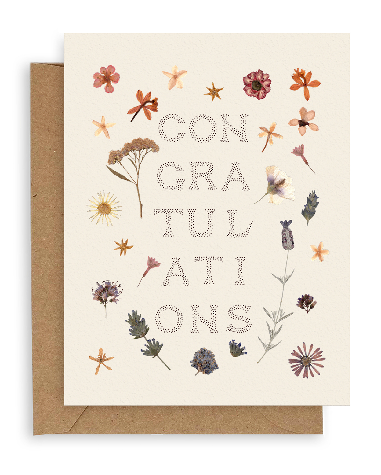 Pressed Flowers Congrats Card - Proper