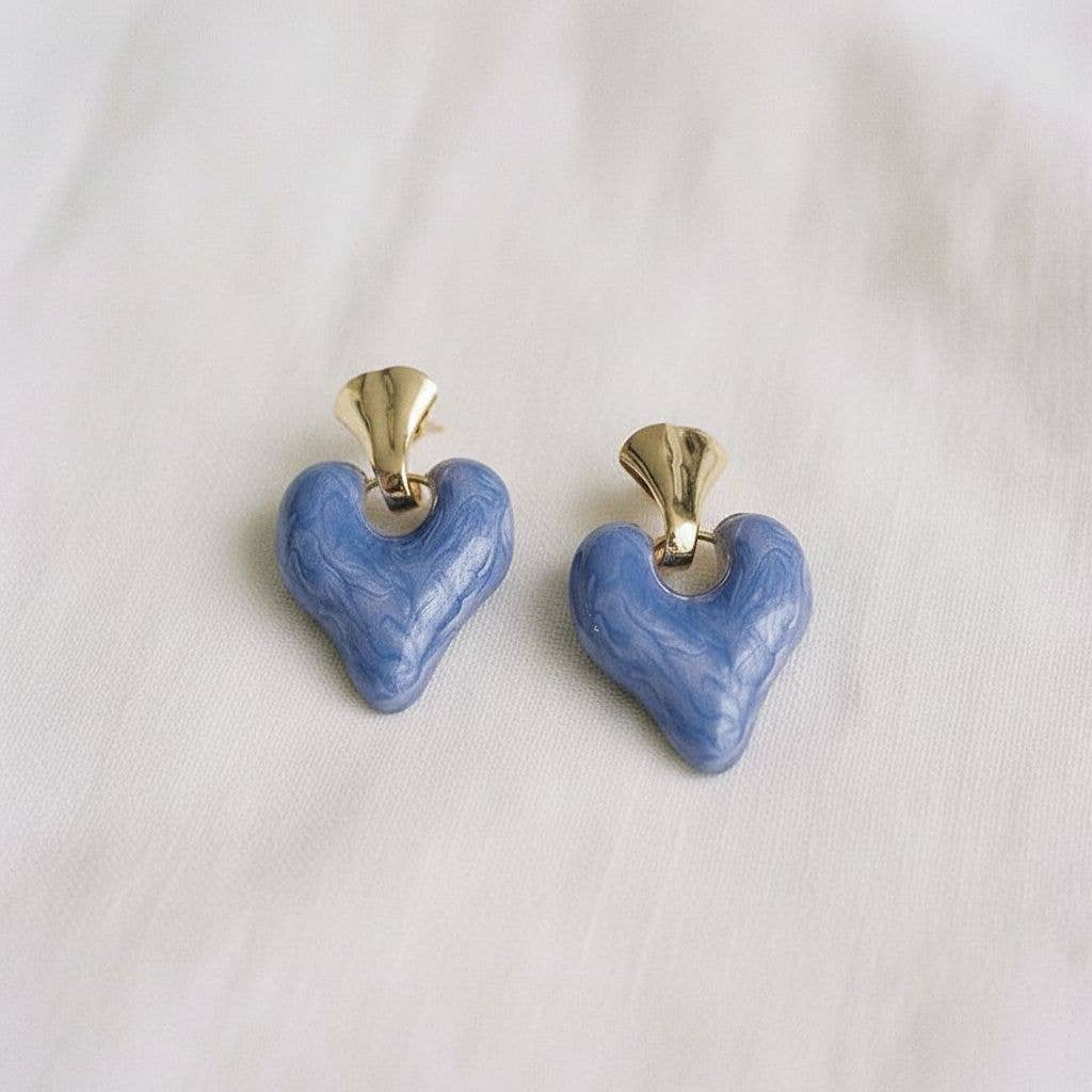 Heart-Shaped Drop Earrings
