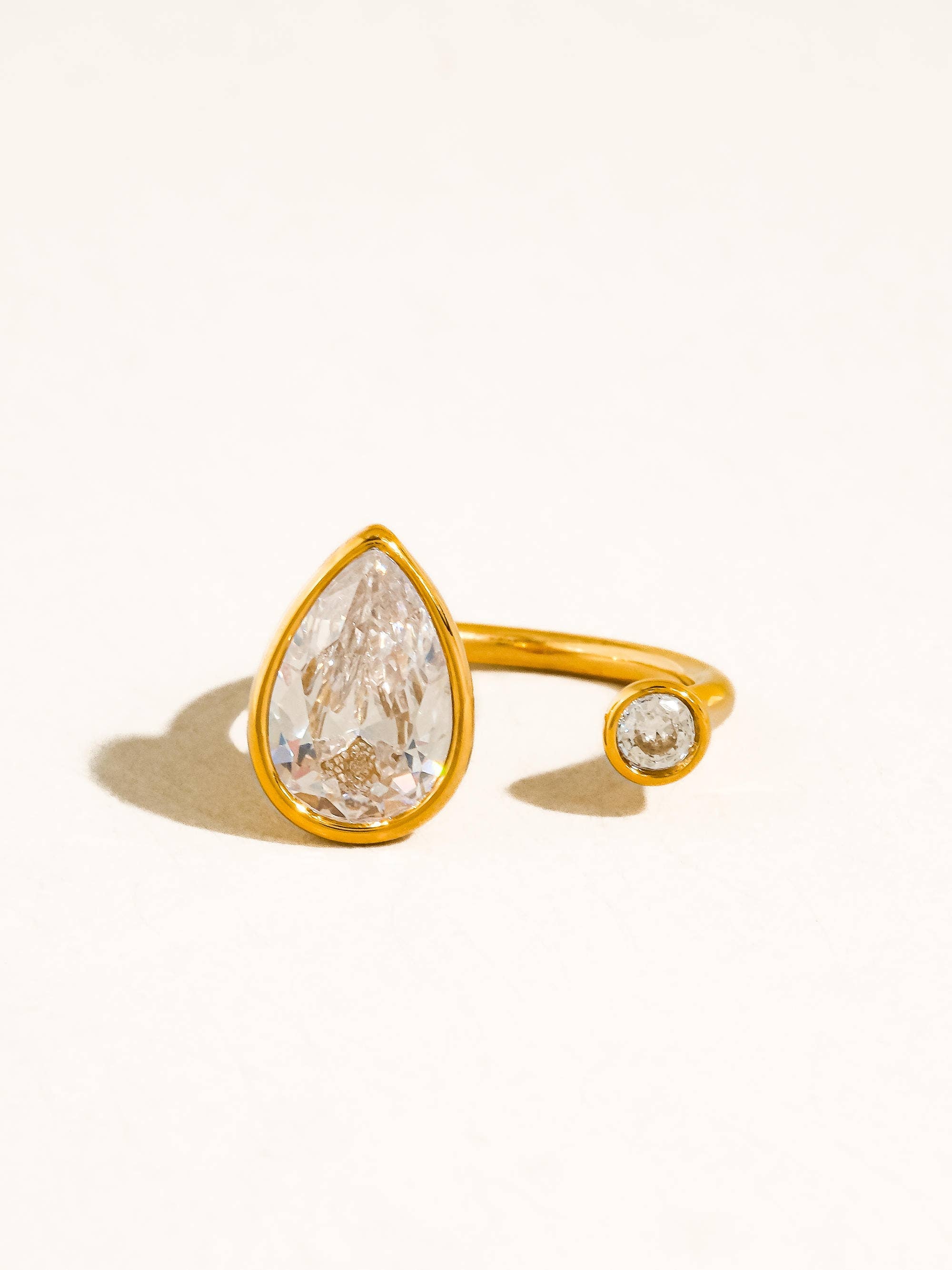 Kellan 18K Gold Non-Tarnish Tarnish CZ Open Ring - Proper