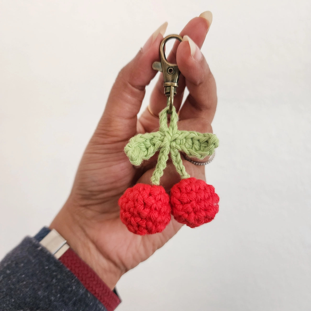 Handmade Cherry Keychain