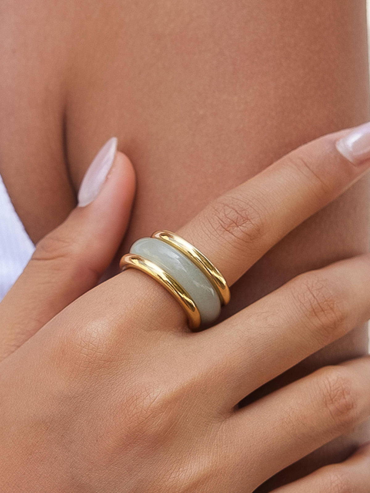Moss Stone Ring Set