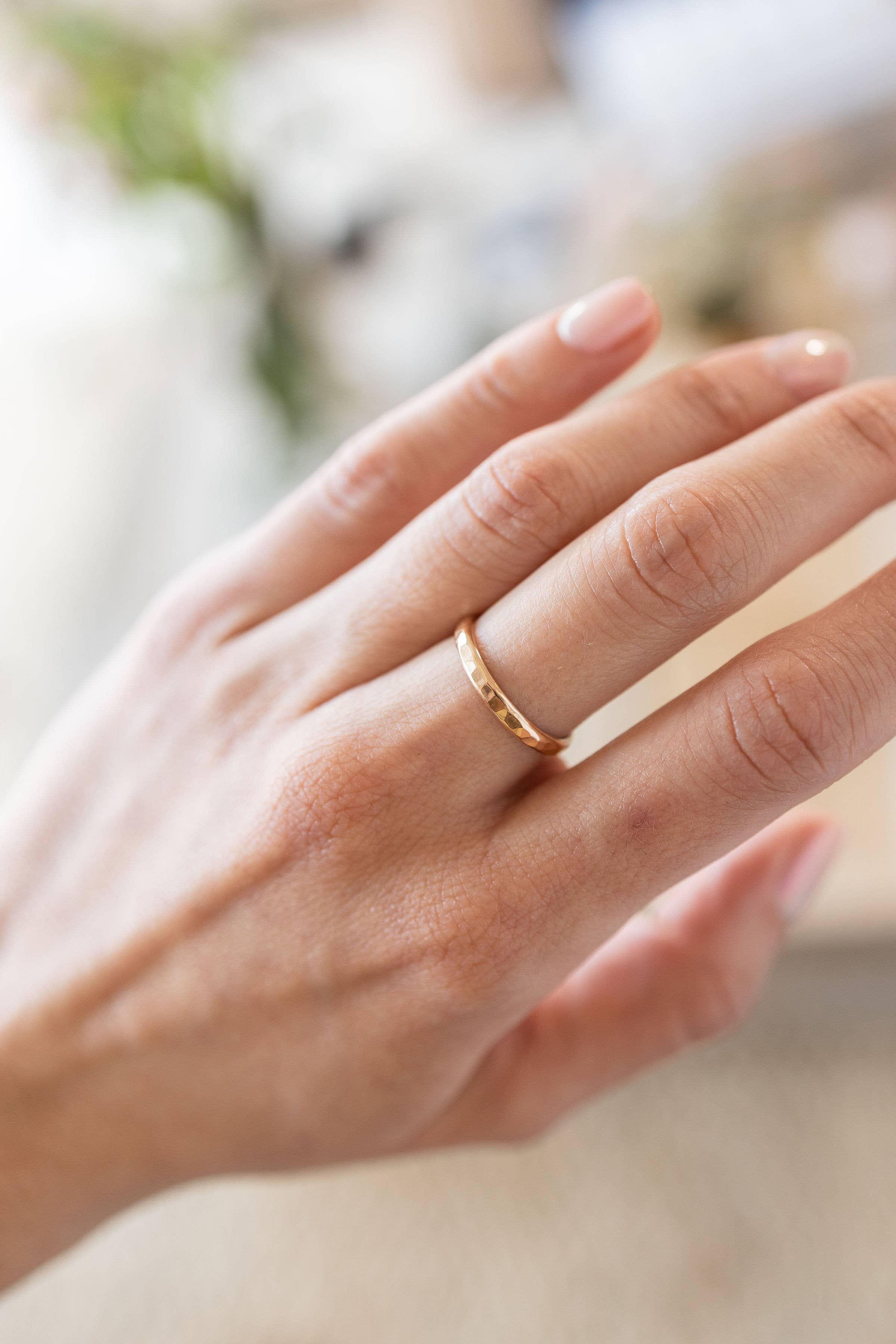 Thick Hammered Stacking Ring - Proper