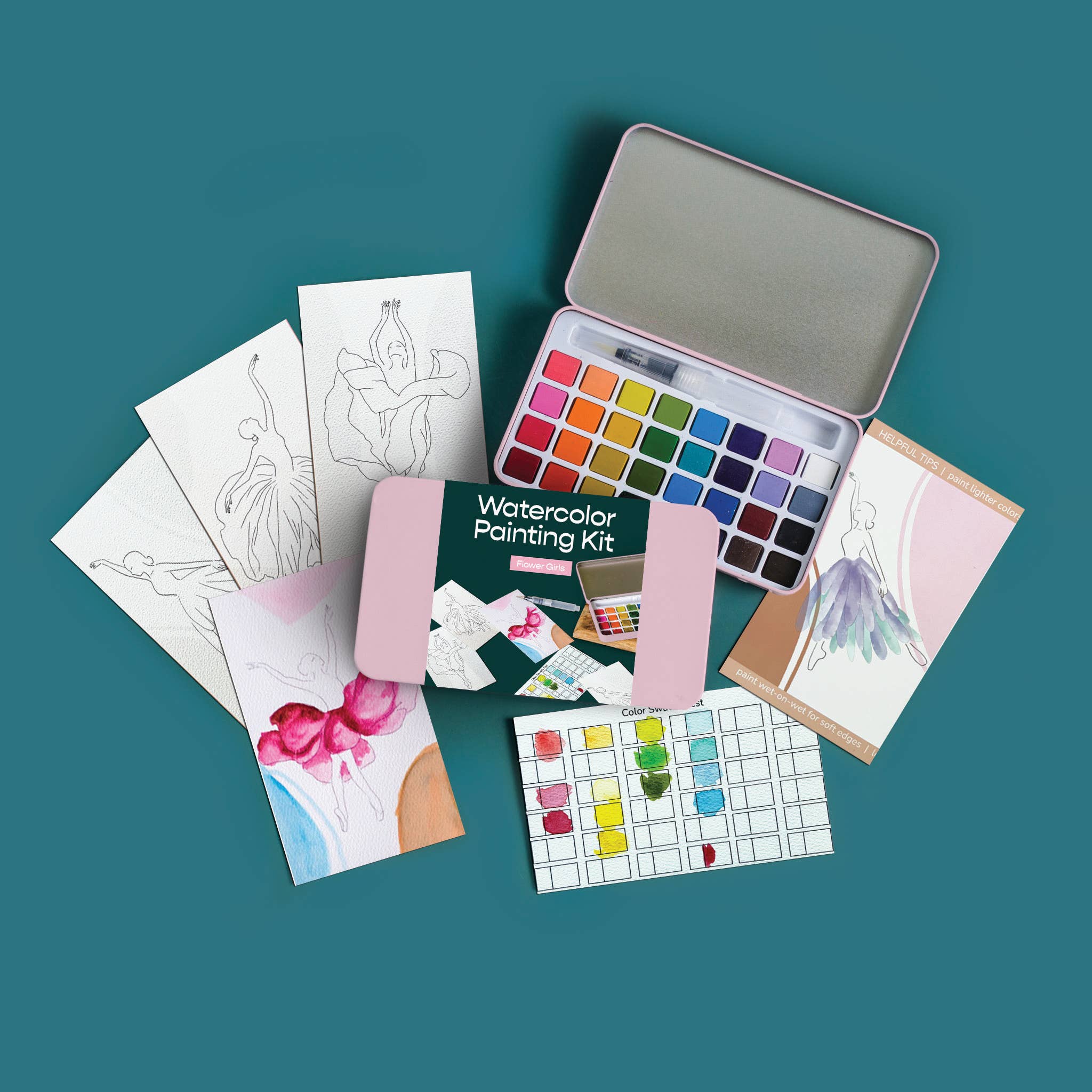 Flower Girls Watercolor Painting Kit - Proper