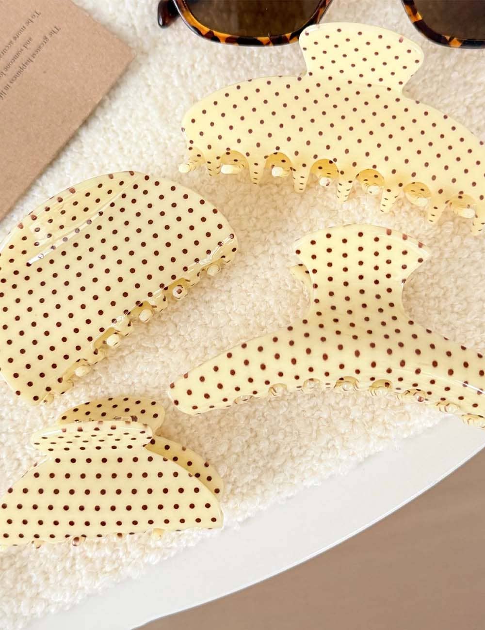 Vintage Polka Dots Acetate Hair Claws 8AS6HCP10 - Proper