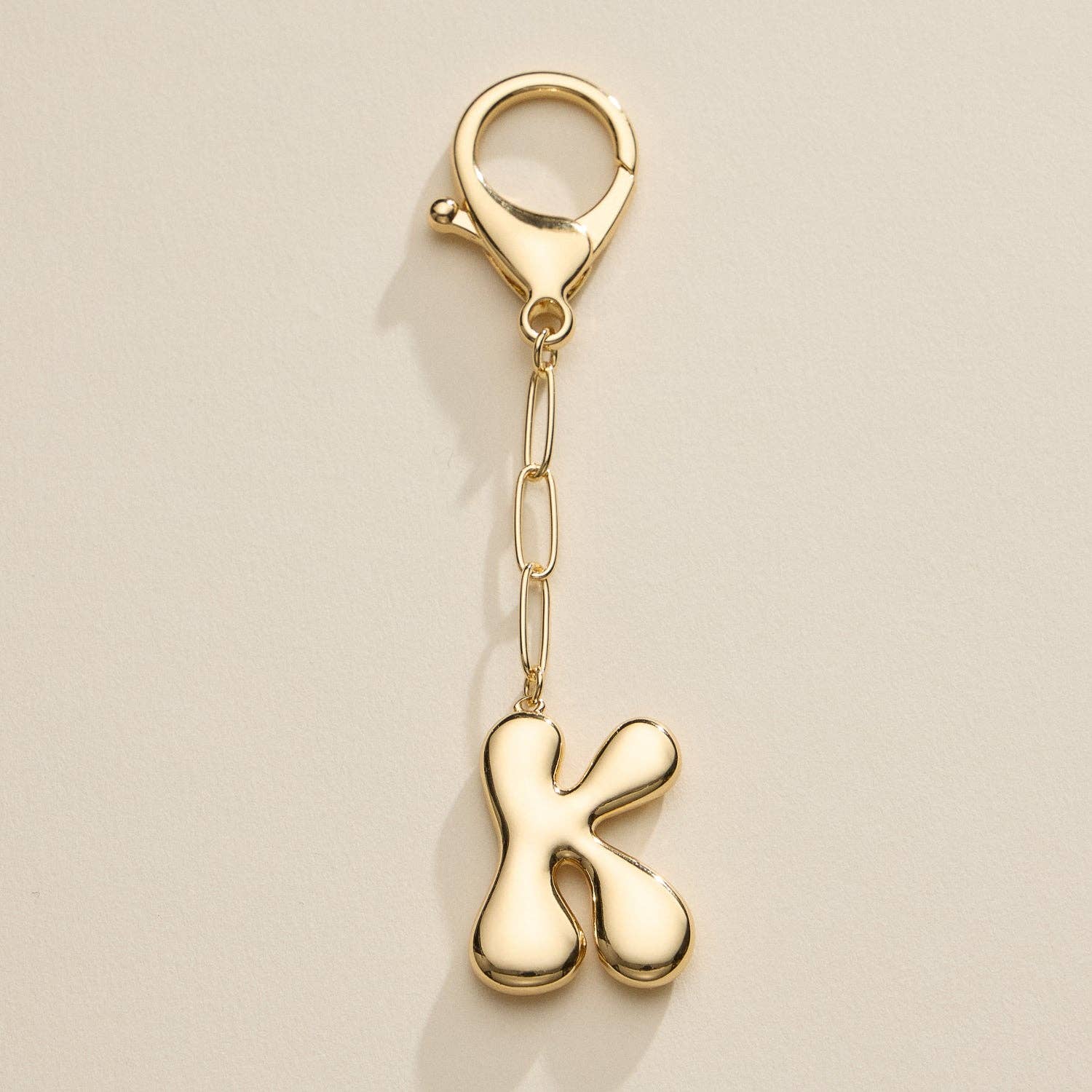 Bubble Letter Initial Keychain - Proper