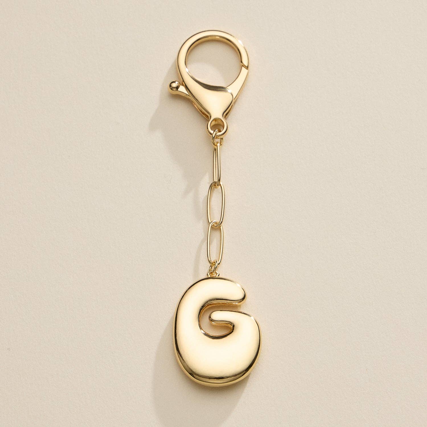 Bubble Letter Initial Keychain - Proper