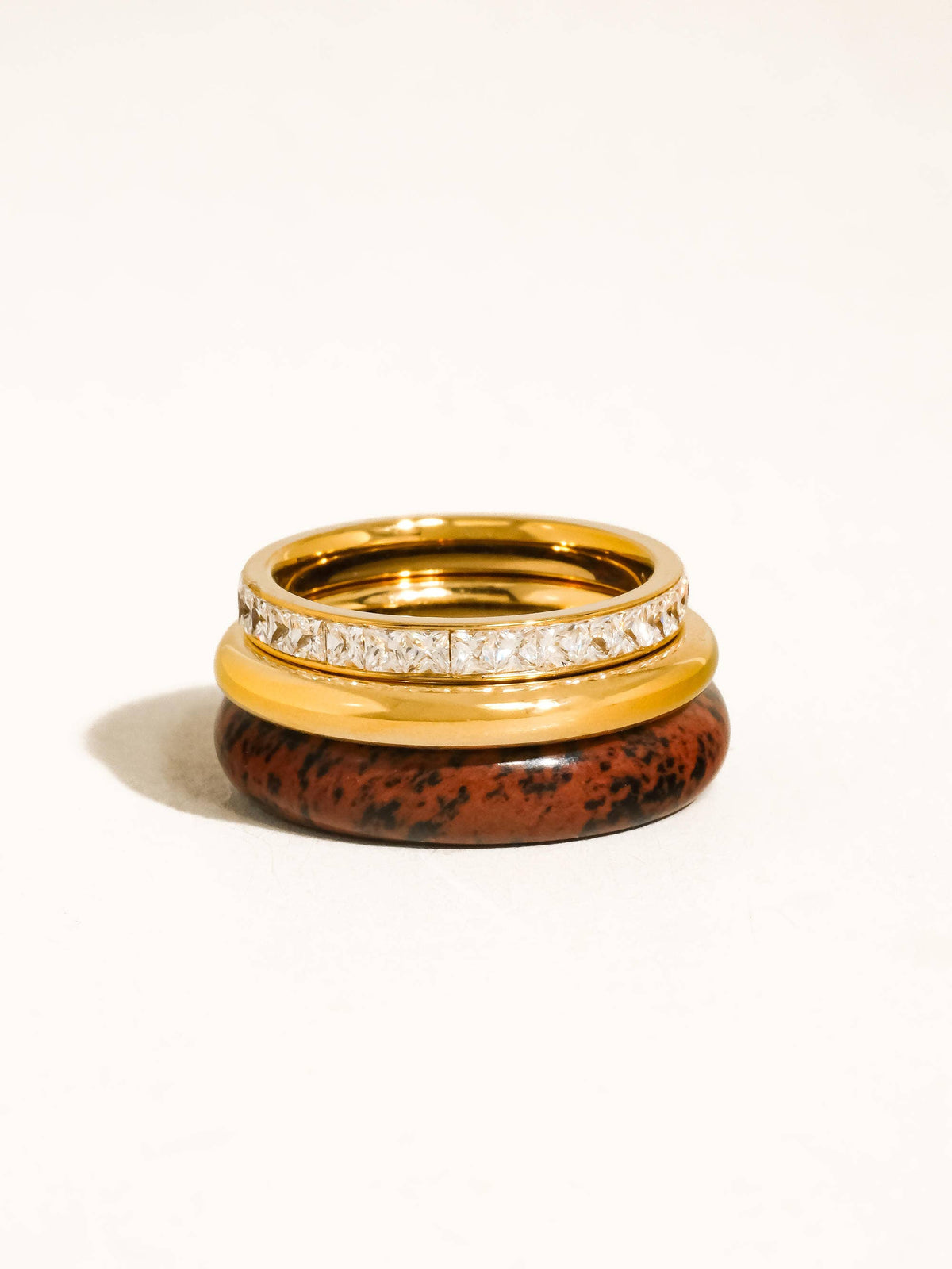 Red Jasper Stone Mixed Ring Set