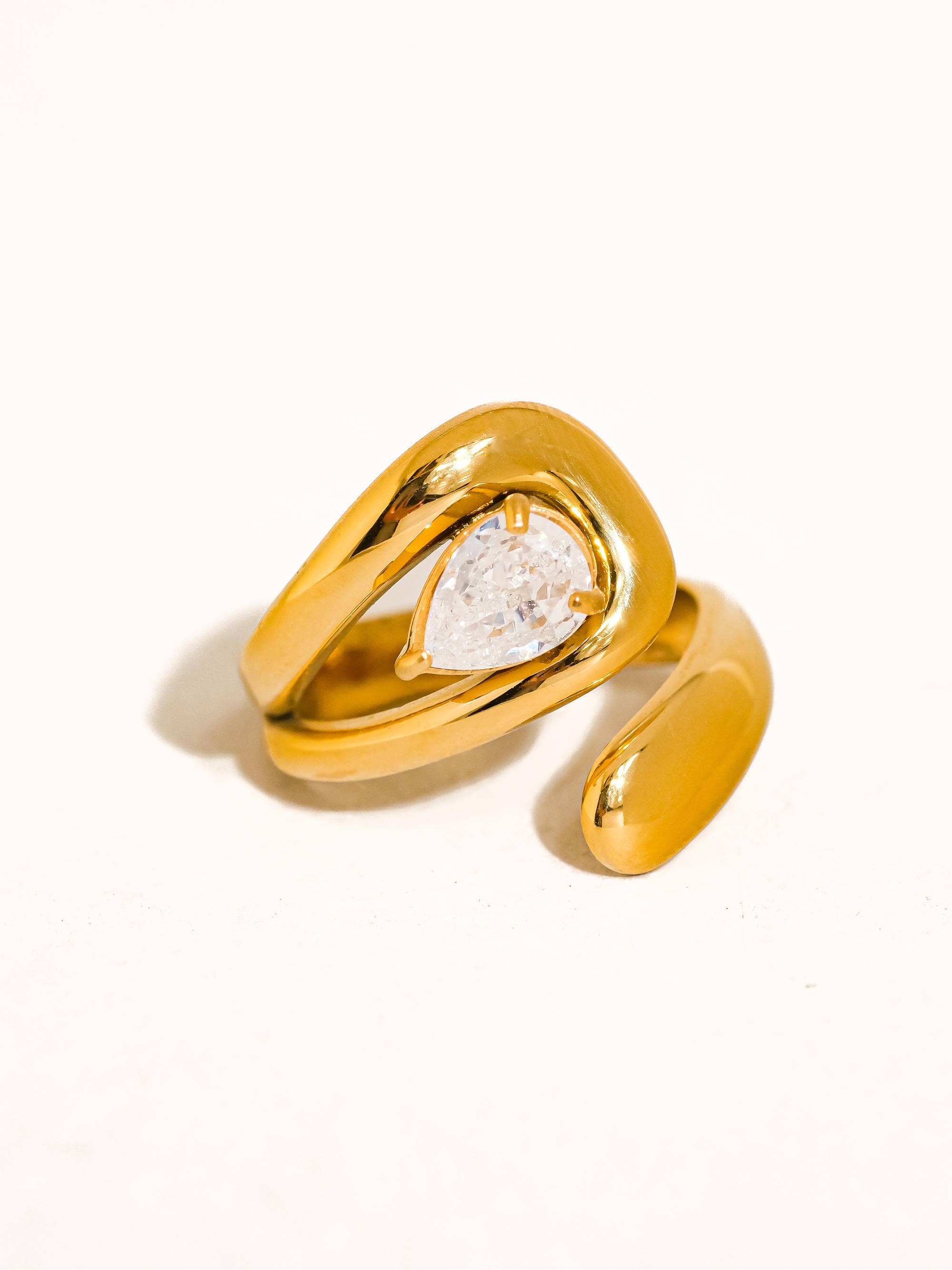 Ronnie 18K Gold Non-Tarnish Wrap CZ Ring - Proper