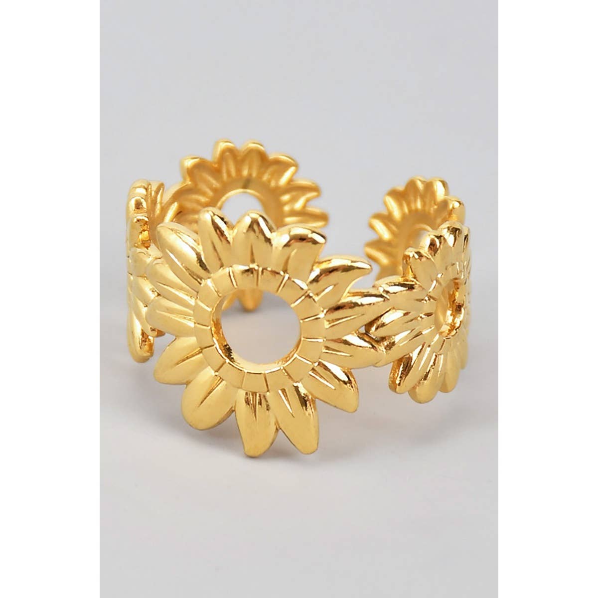 SUNFLOWER CUTOUT BRASS RING - Proper