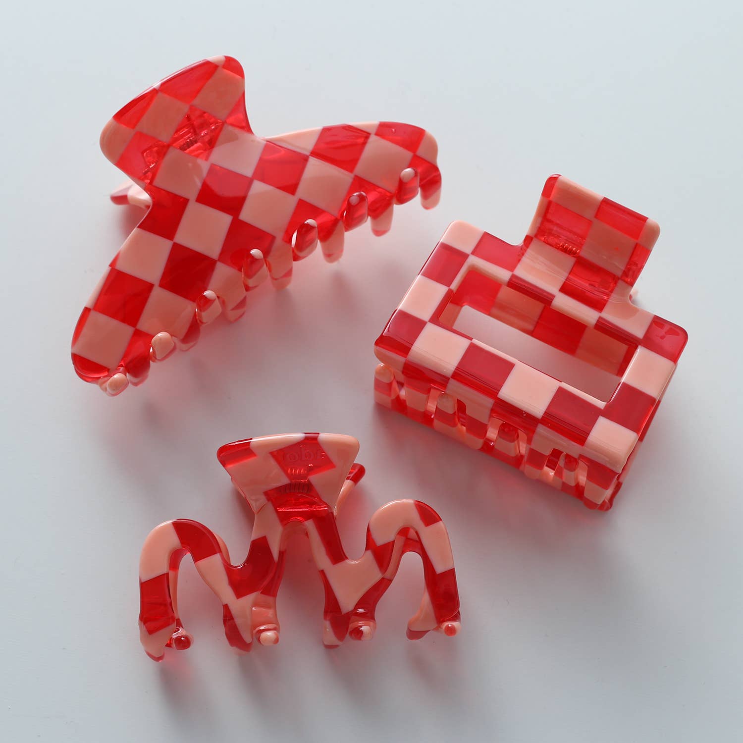 Red Checkered Claw Clips - Proper