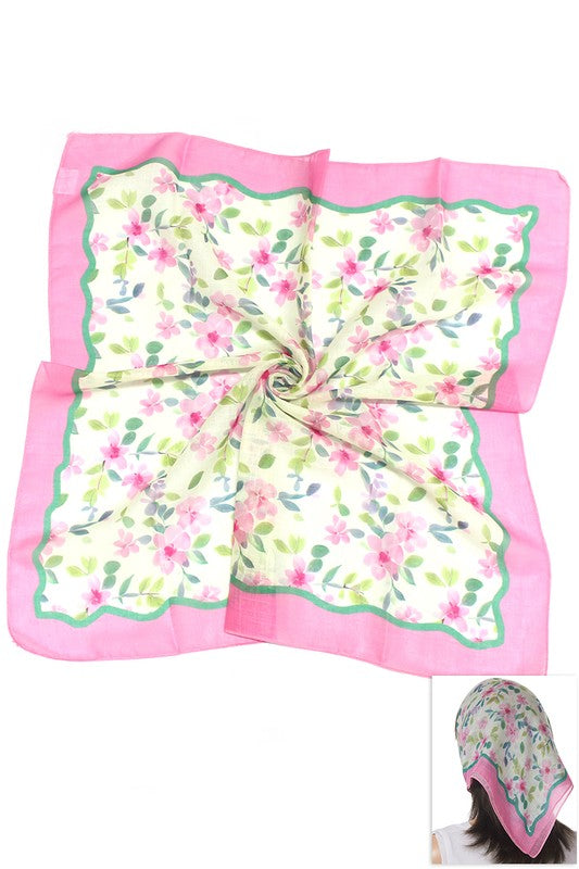 Sheer Floral Print Scarf - Proper