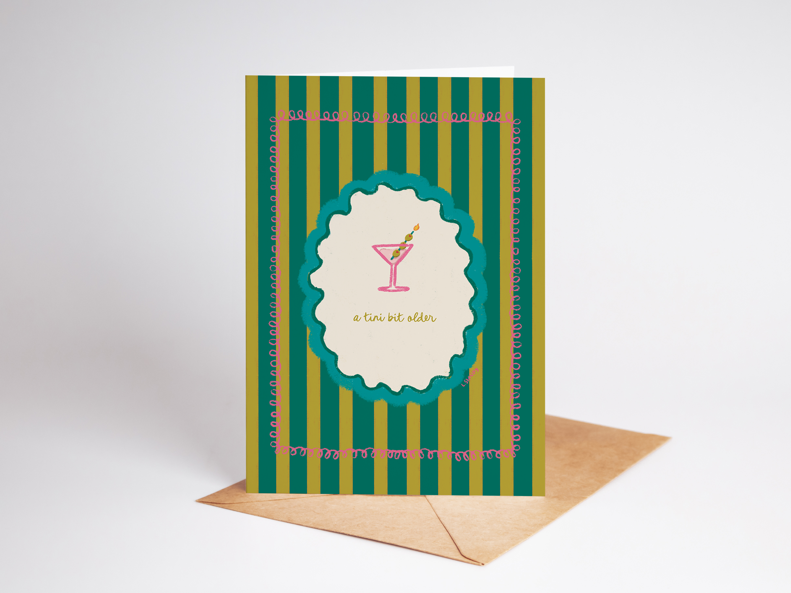 A Tini Bit Older Martini and Olives Birthday Greeting Card - Proper