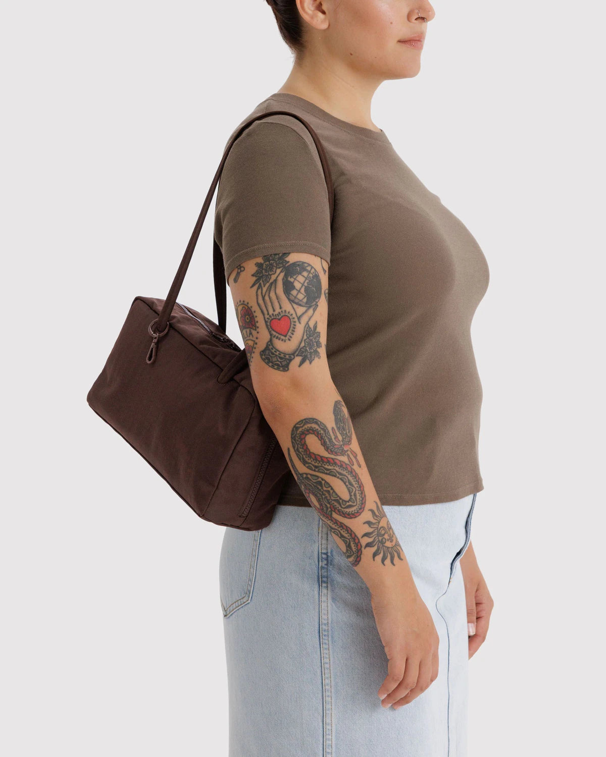 Baggu Nylon Bowler Bag - Coffee - Proper