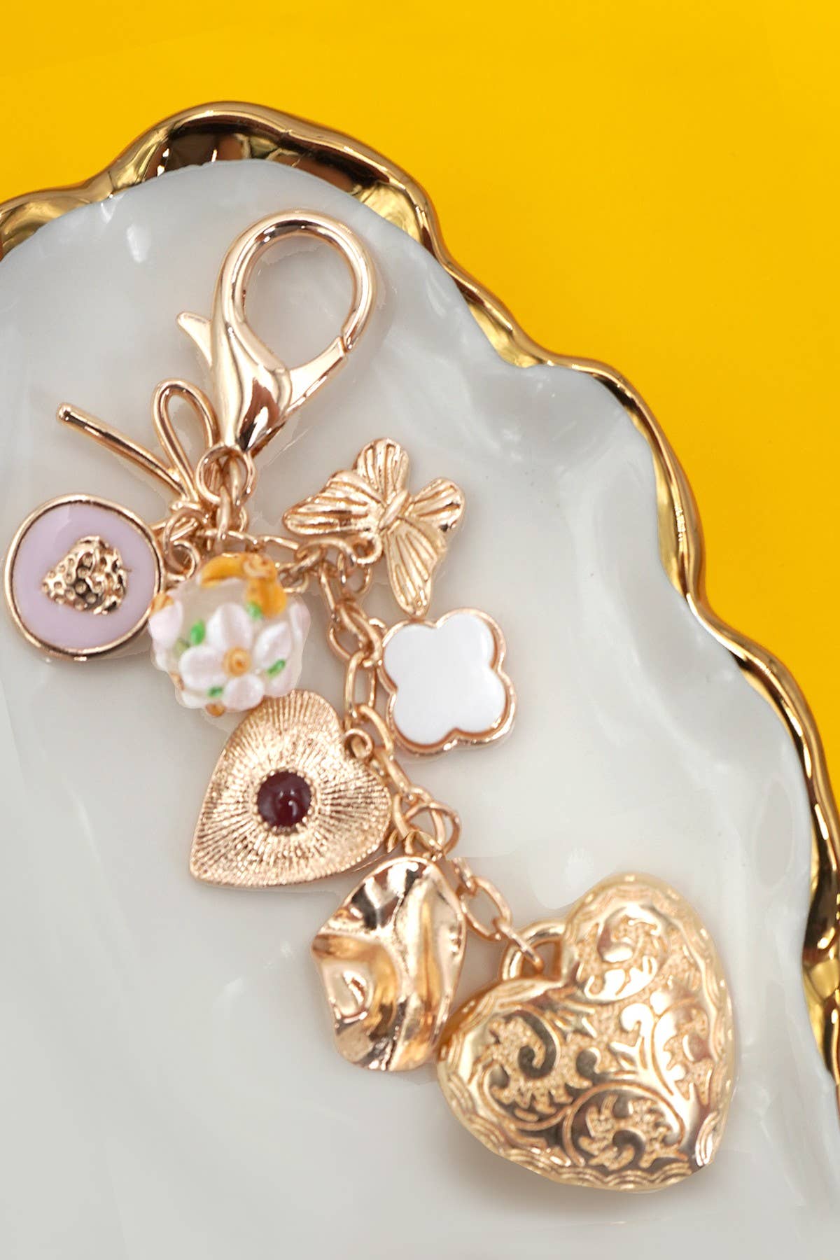 Heart + Butterfly Bag Charm - Proper