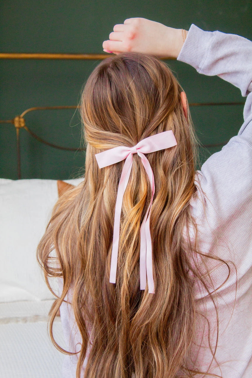 Satin Ribbon Long Bow Clip - Proper