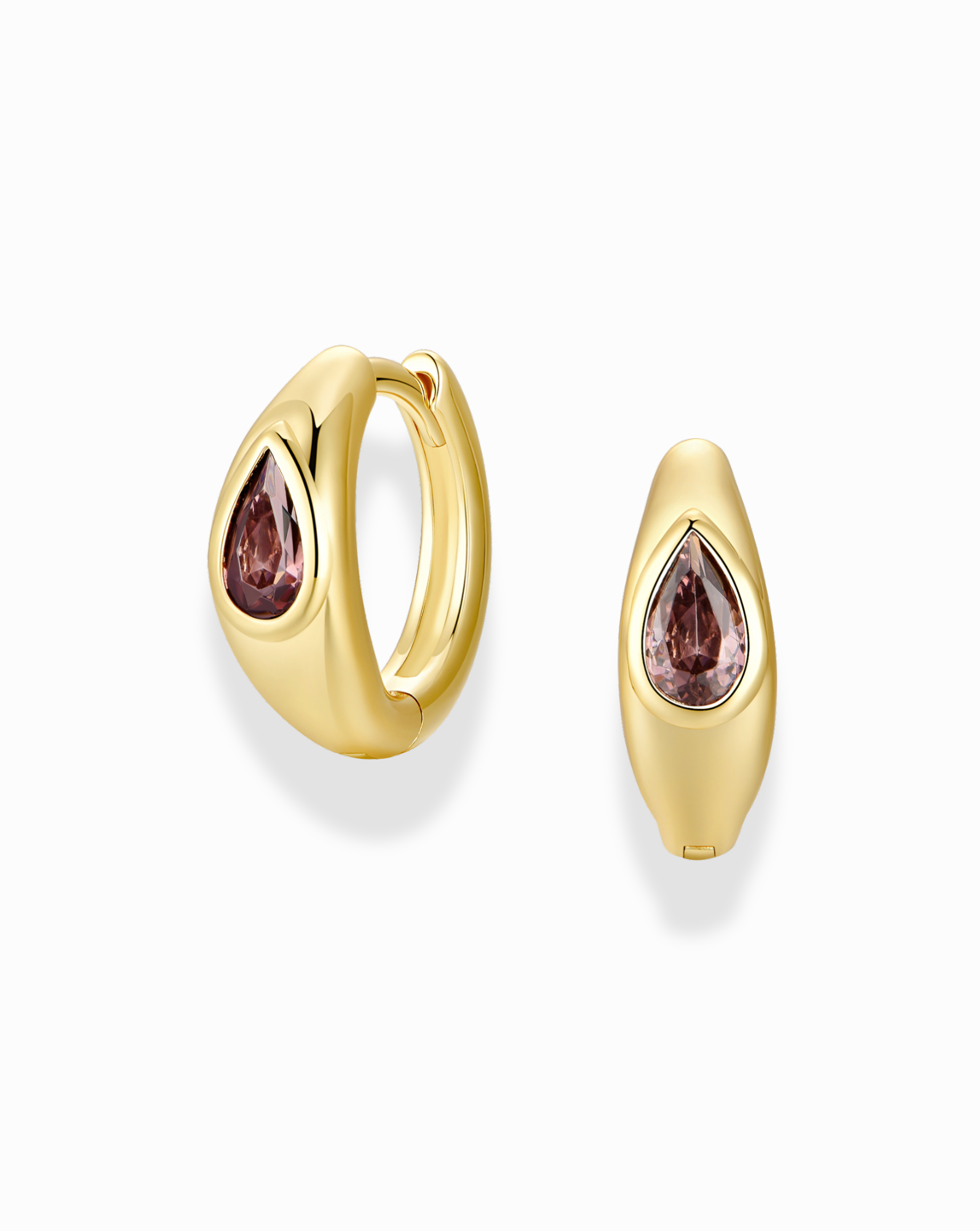 Tally Pear Huggie Hoops - Proper