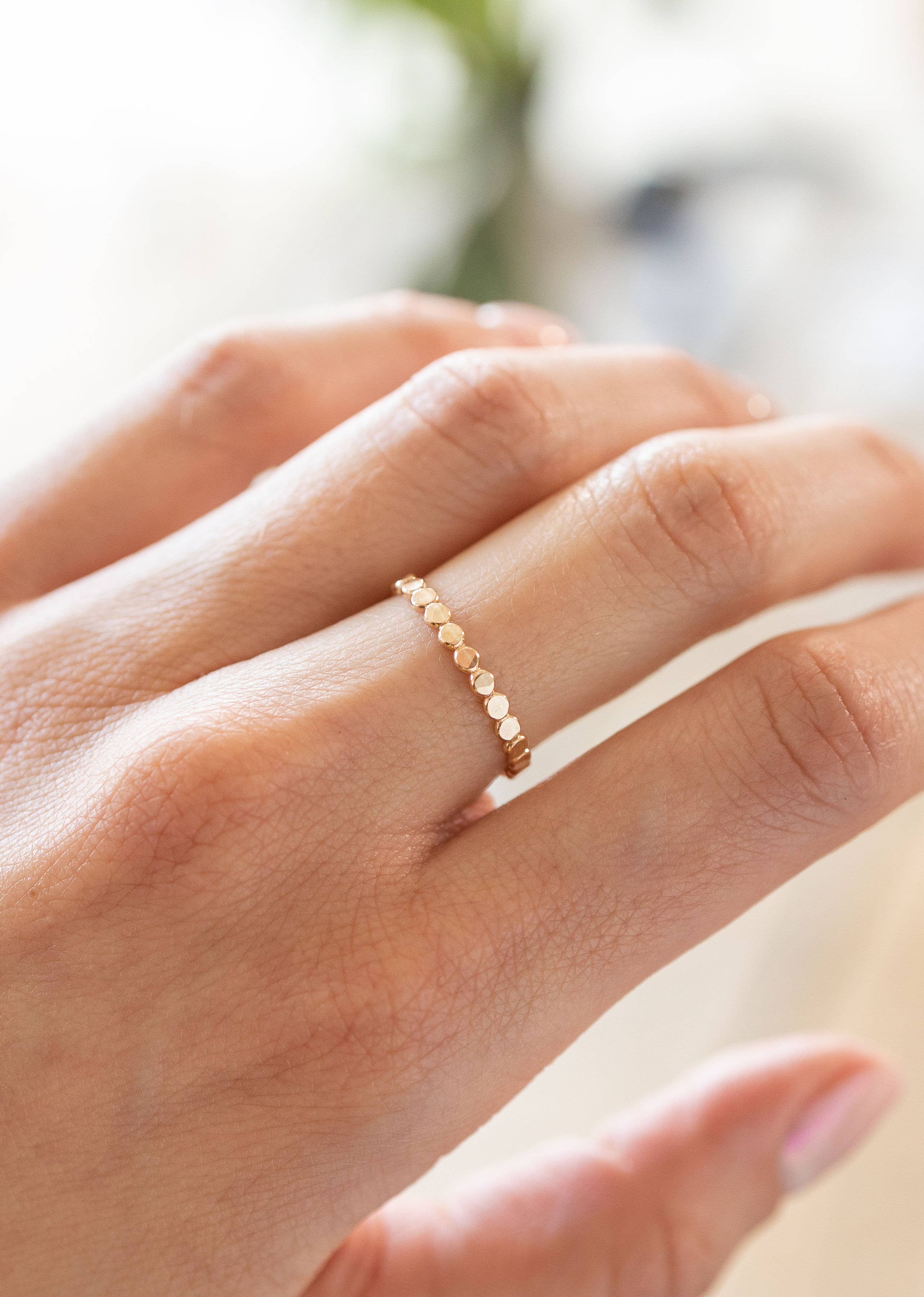 Coin Hammered Disc Ring - Proper