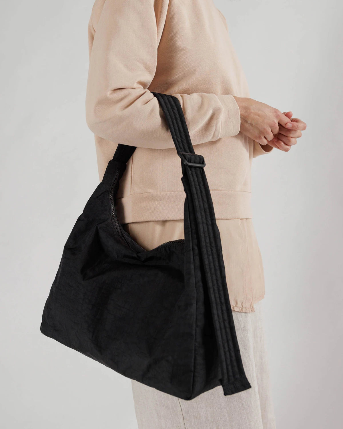 Nylon Shoulder Bag - Black - Proper