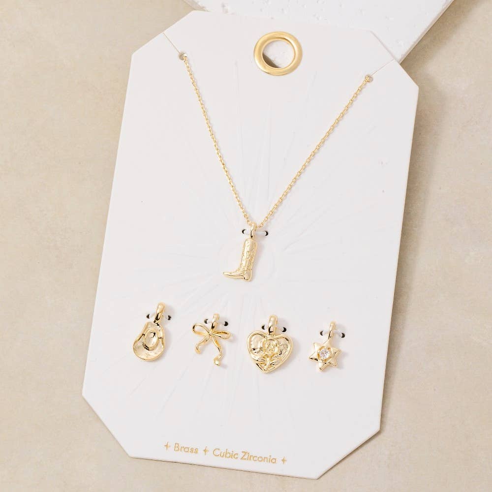 Western Cowboy Boots Swappable Pendant Necklace - Proper