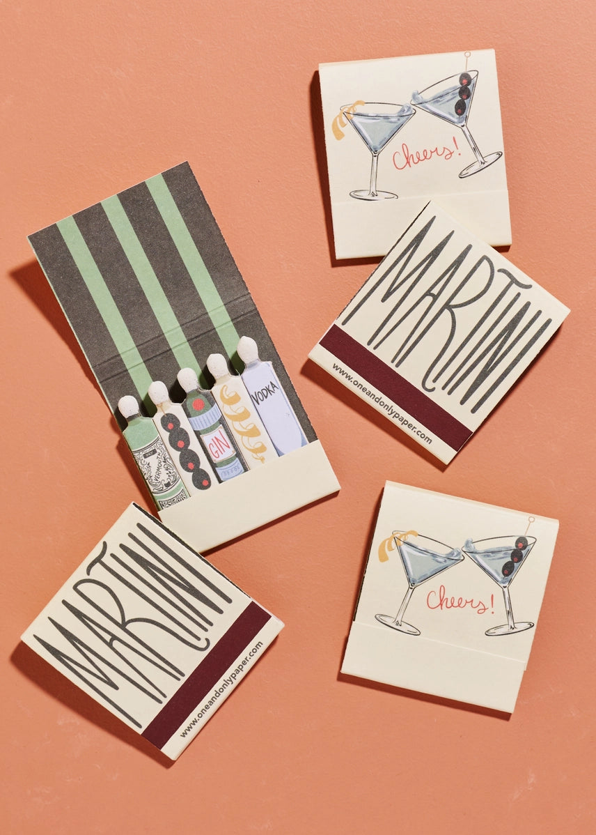 Martini Printed 10 Stem Matchbooks - Proper