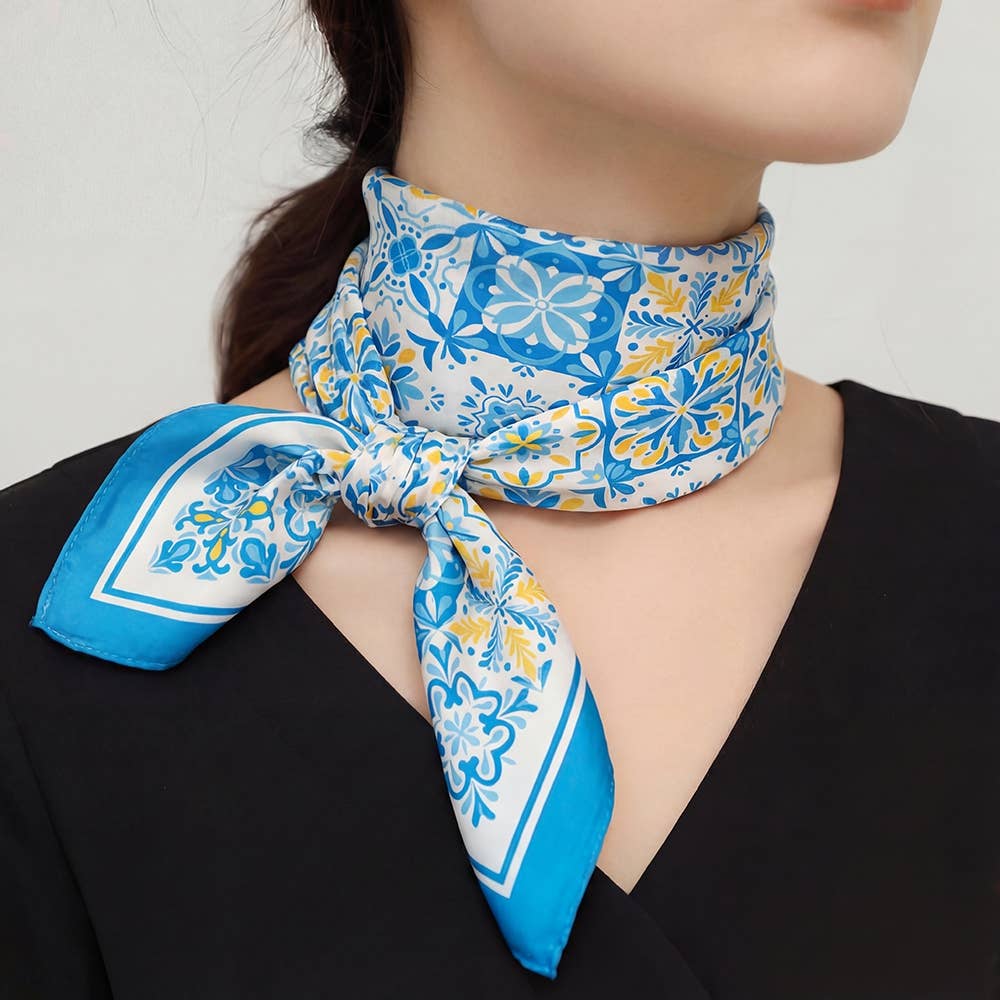 Mosaic Tiles Print Square Bandana Scarf - Proper