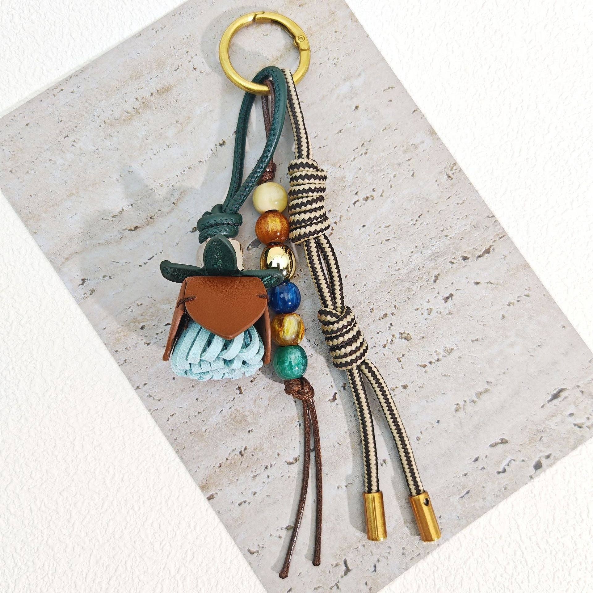 Trendy Flower Tassel Beaded Braided Bag Charm 8ZA6BBC05 - Proper