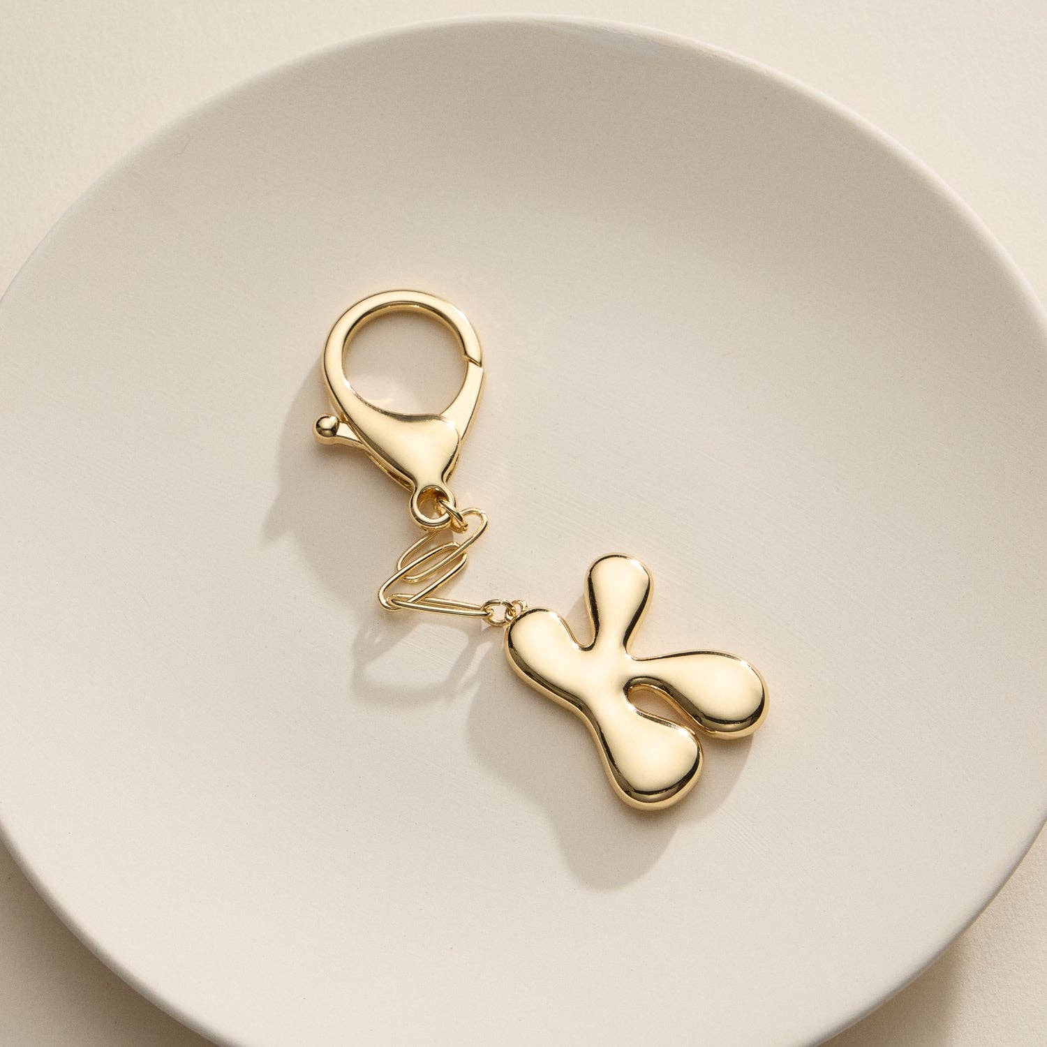 Bubble Letter Initial Keychain - Proper