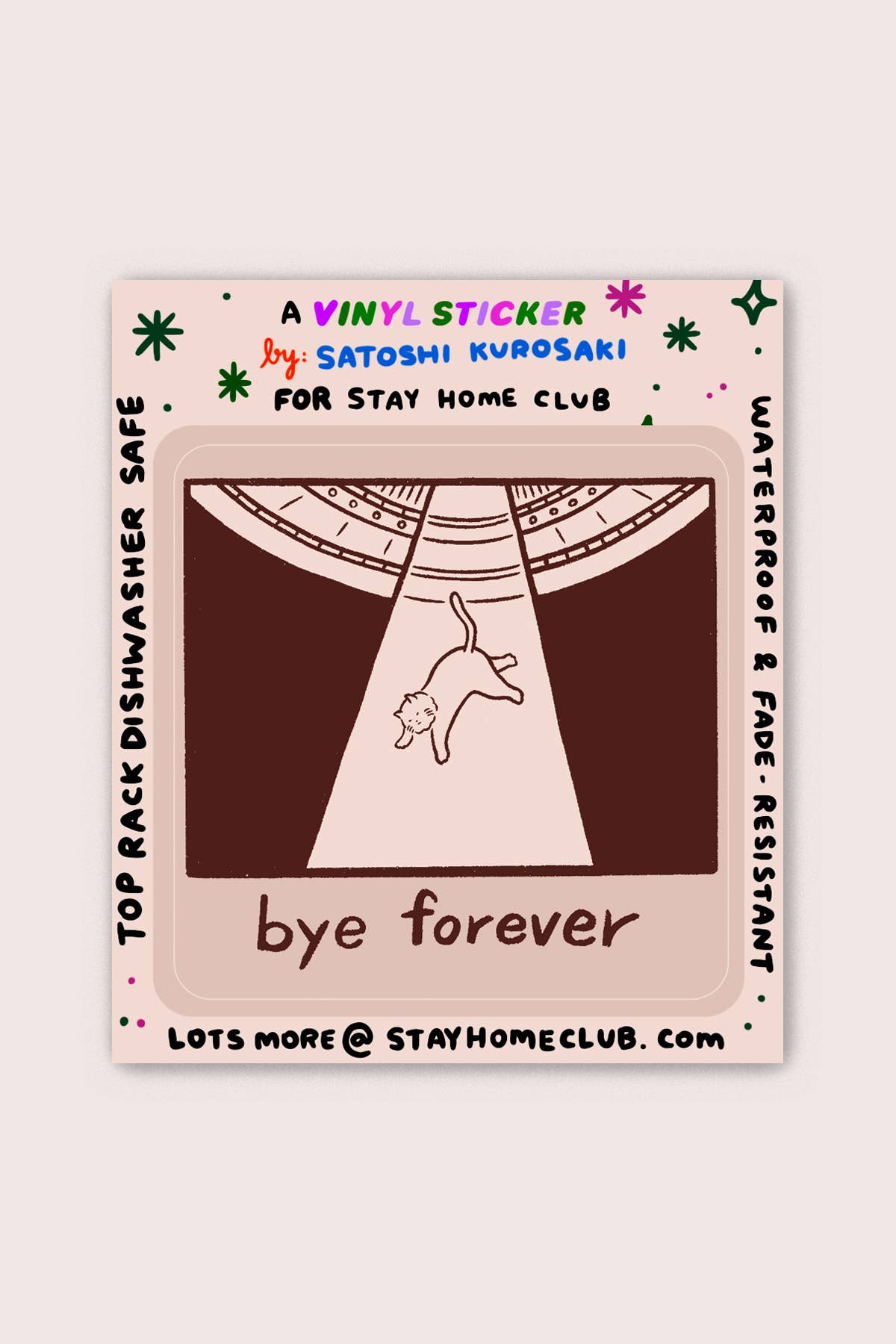 Bye Forever (UFO Cat) Sticker | Waterproof Vinyl Sticker - Proper