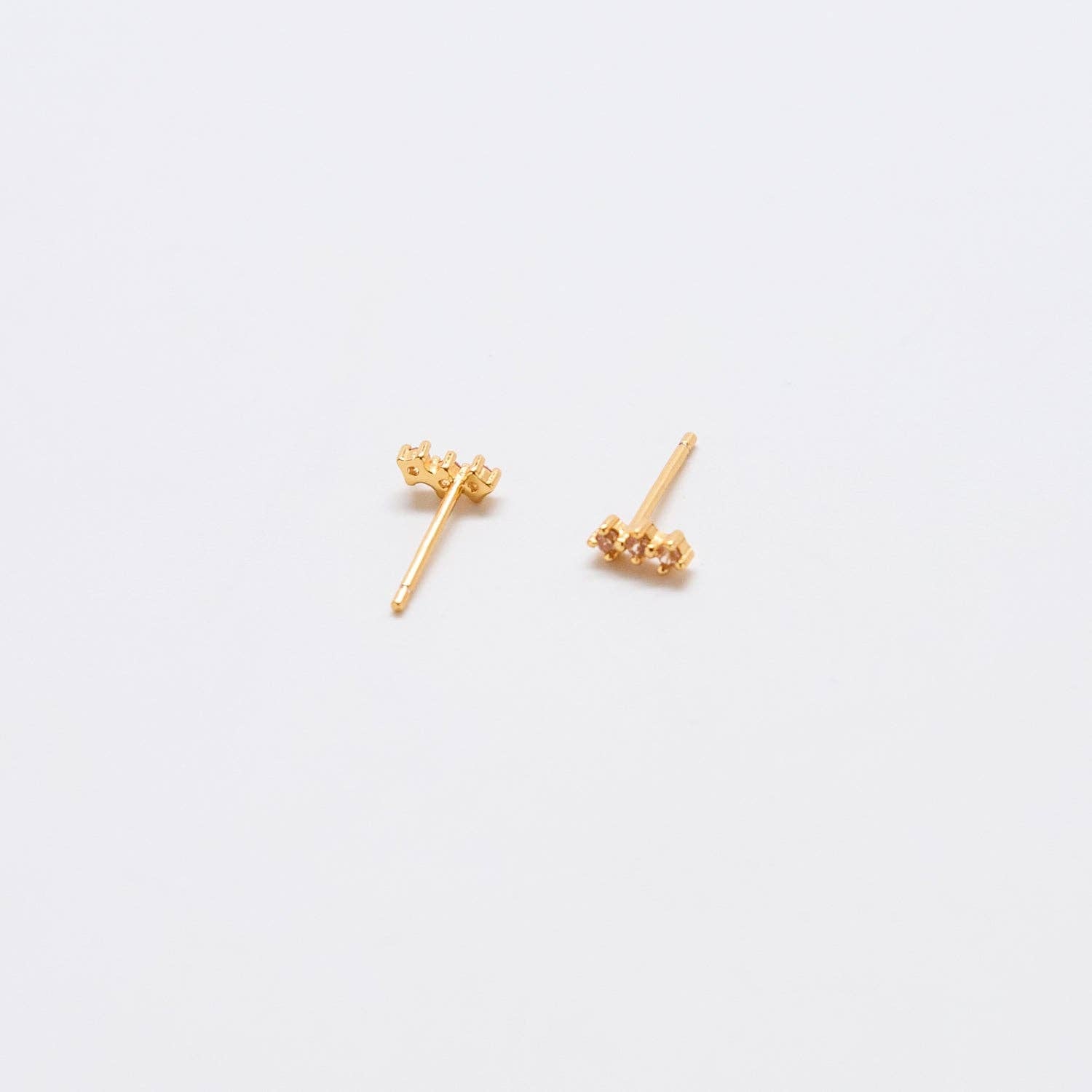 Champagne CZ Gold Bar Earrings - Proper