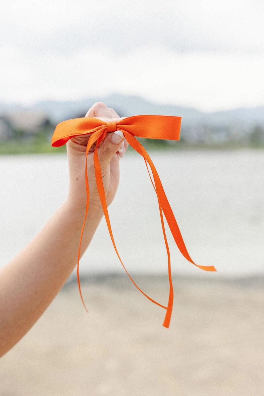 Satin Ribbon Long Bow Clip - Proper