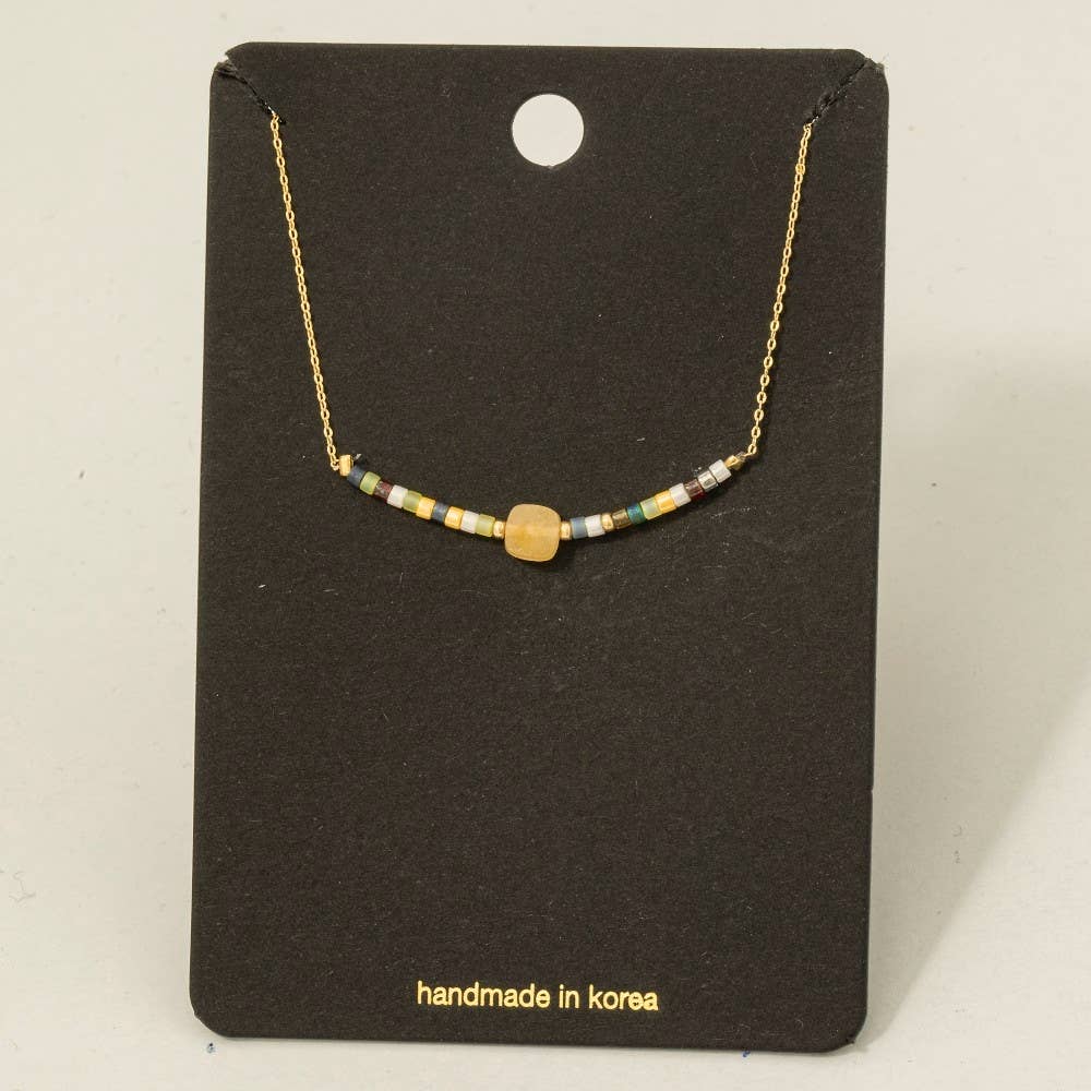 Colorway Bead Gemstone Charm Necklace - Proper